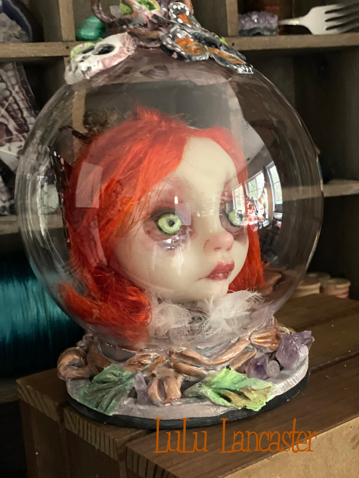 Sayaka Globe~ Monarch Butterfly Original LuLu Lancaster Art Doll