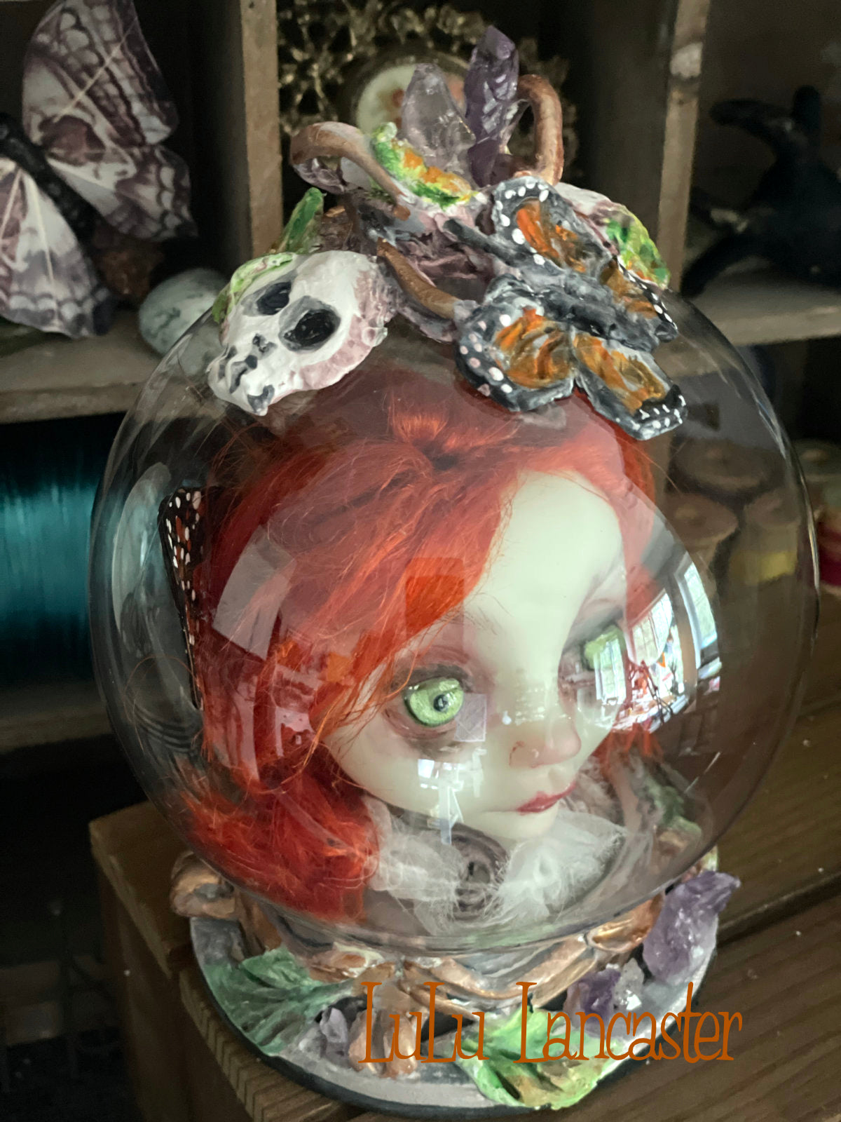 Sayaka Globe~ Monarch Butterfly Original LuLu Lancaster Art Doll