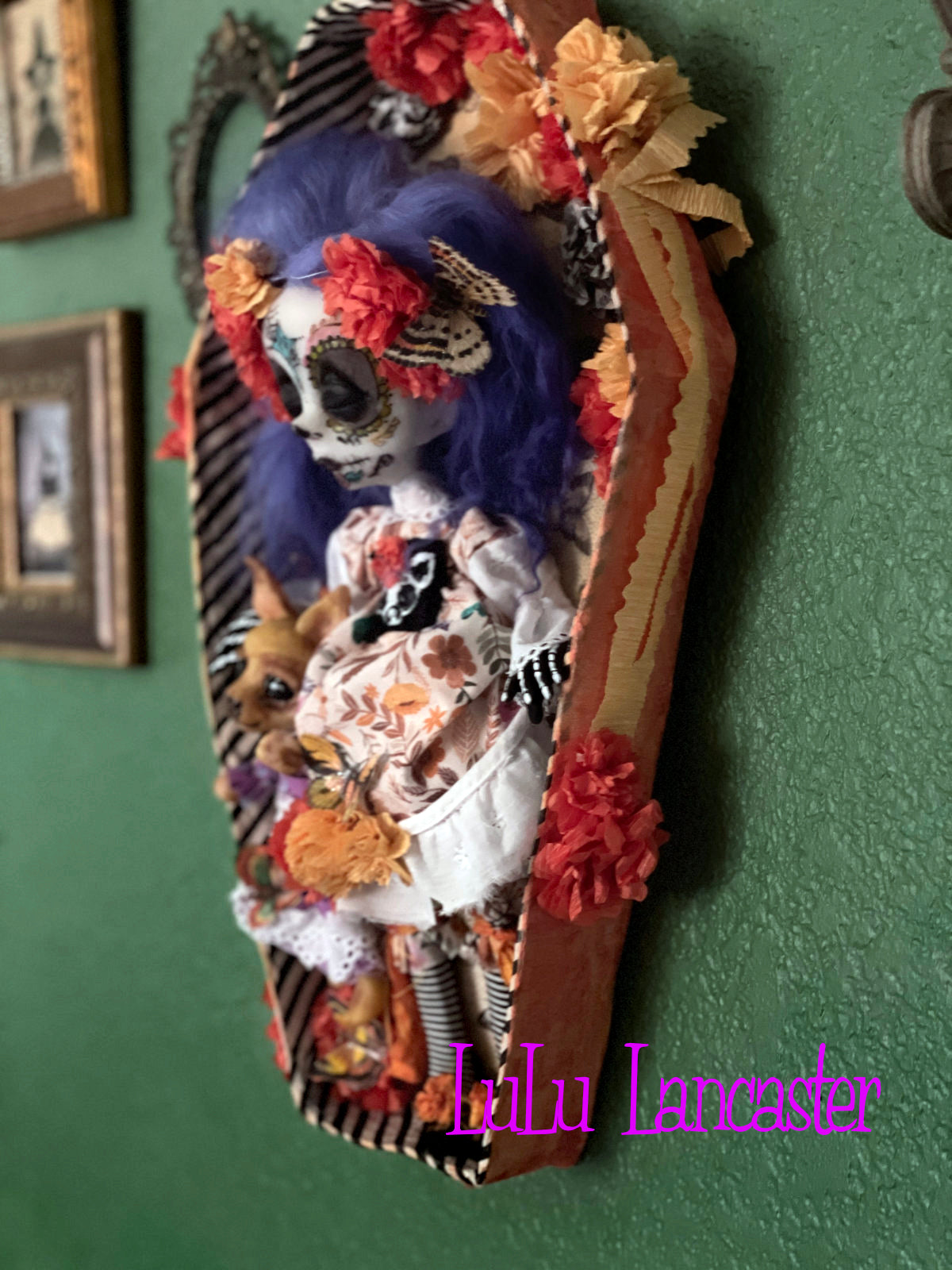 Señorita Chihuahua sleeping Day of the dead Original LuLu Lancaster Halloween Art Doll