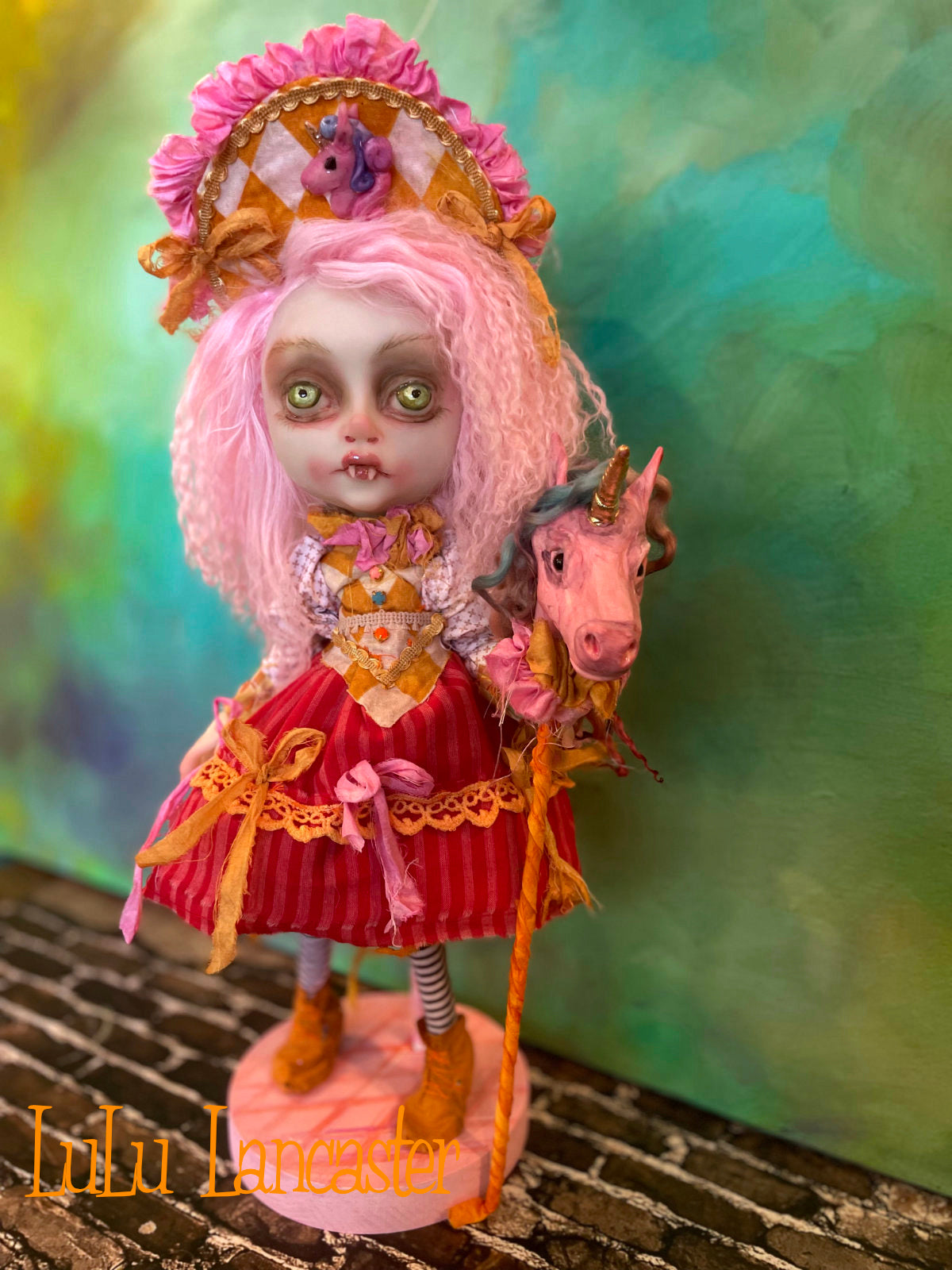 Sorcha Vampire and Unicorn stick pony Original LuLu Lancaster Art Doll
