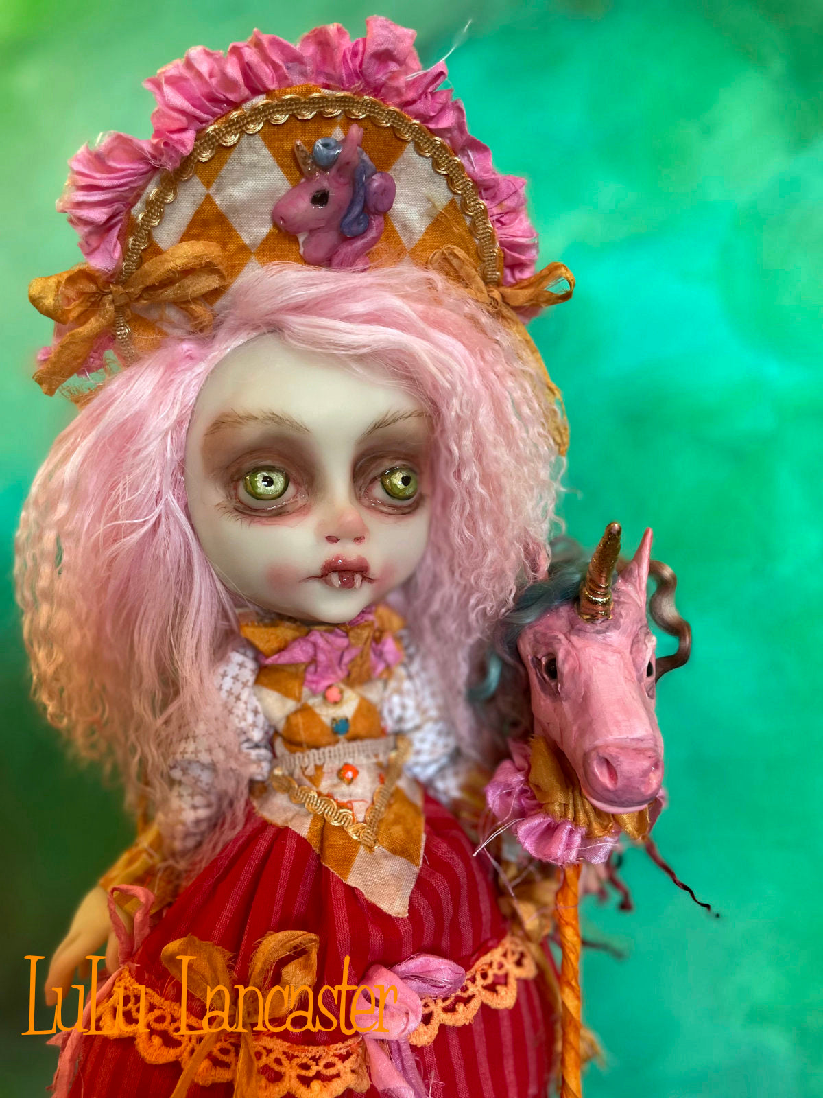 Sorcha Vampire and Unicorn stick pony Original LuLu Lancaster Art Doll
