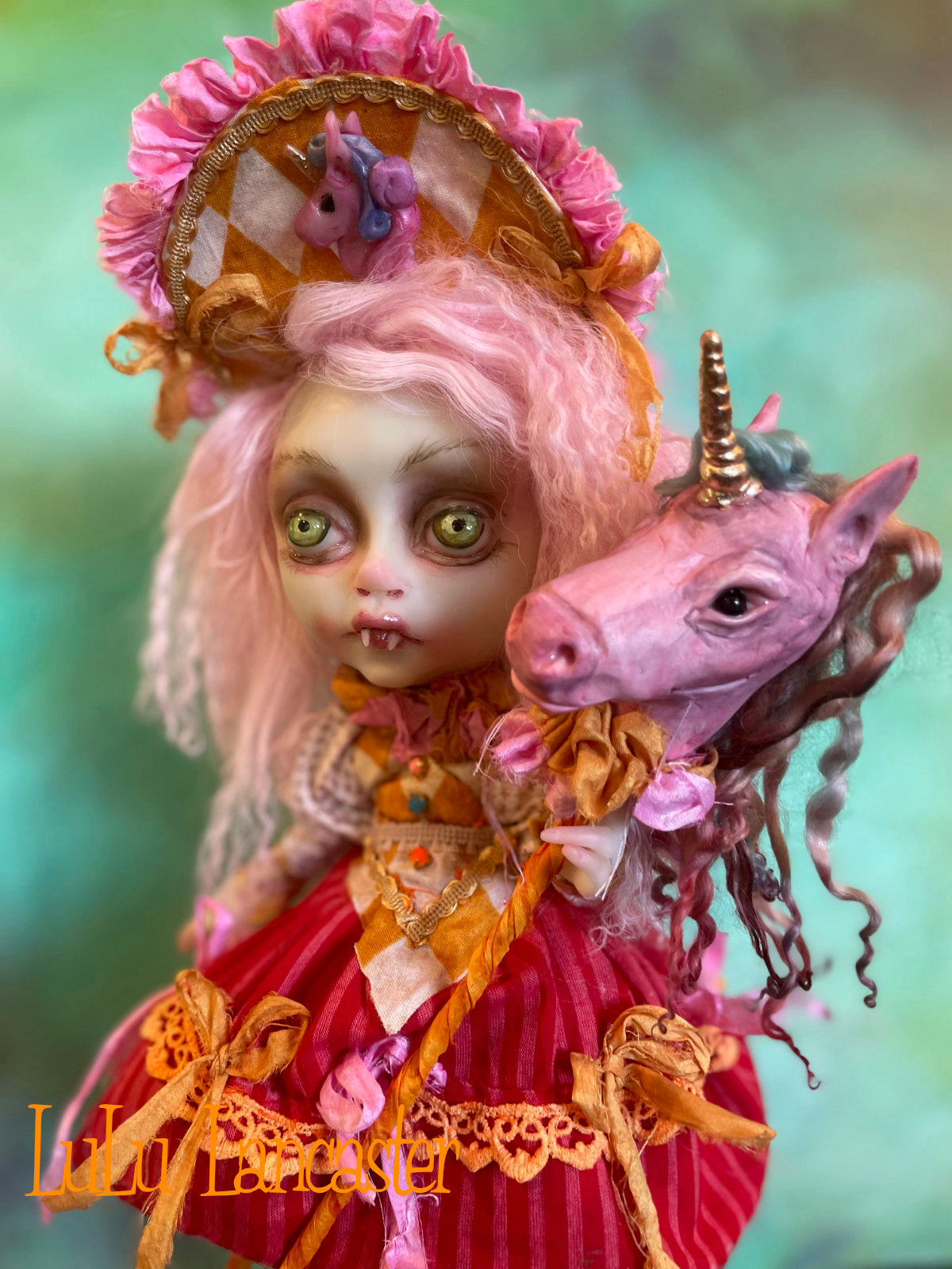 Sorcha Vampire and Unicorn stick pony Original LuLu Lancaster Art Doll