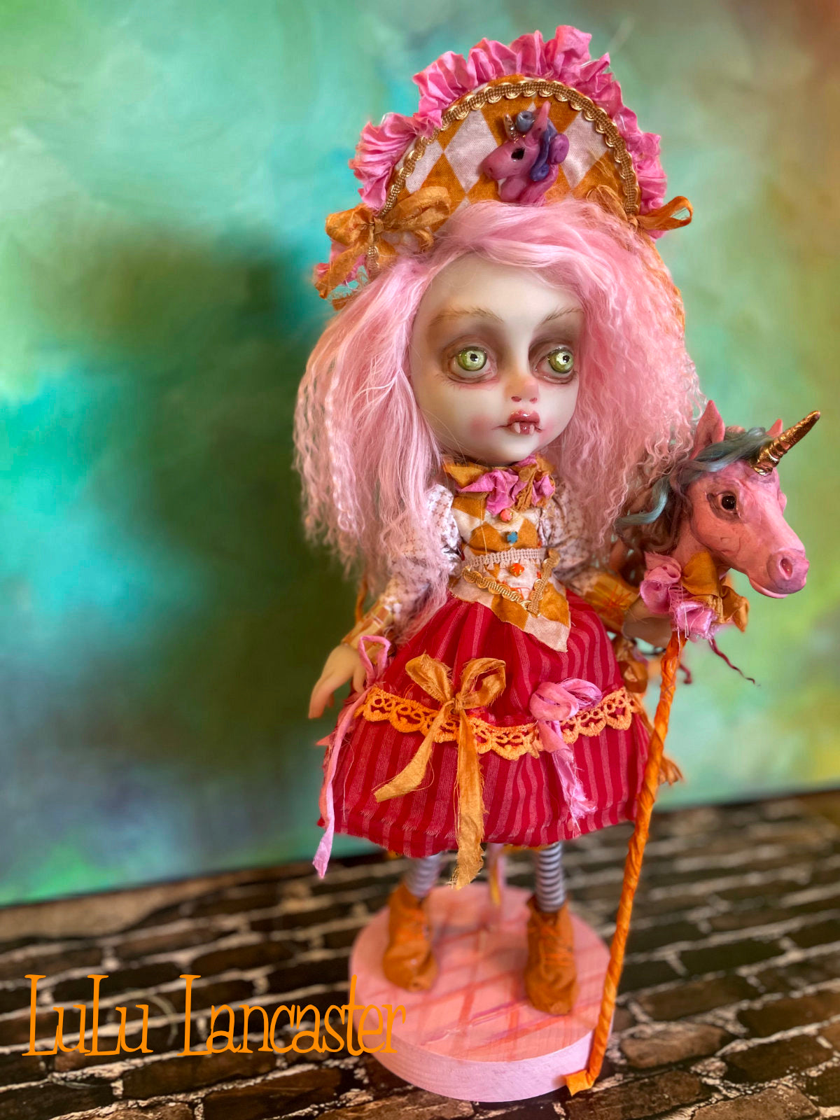 Sorcha Vampire and Unicorn stick pony Original LuLu Lancaster Art Doll