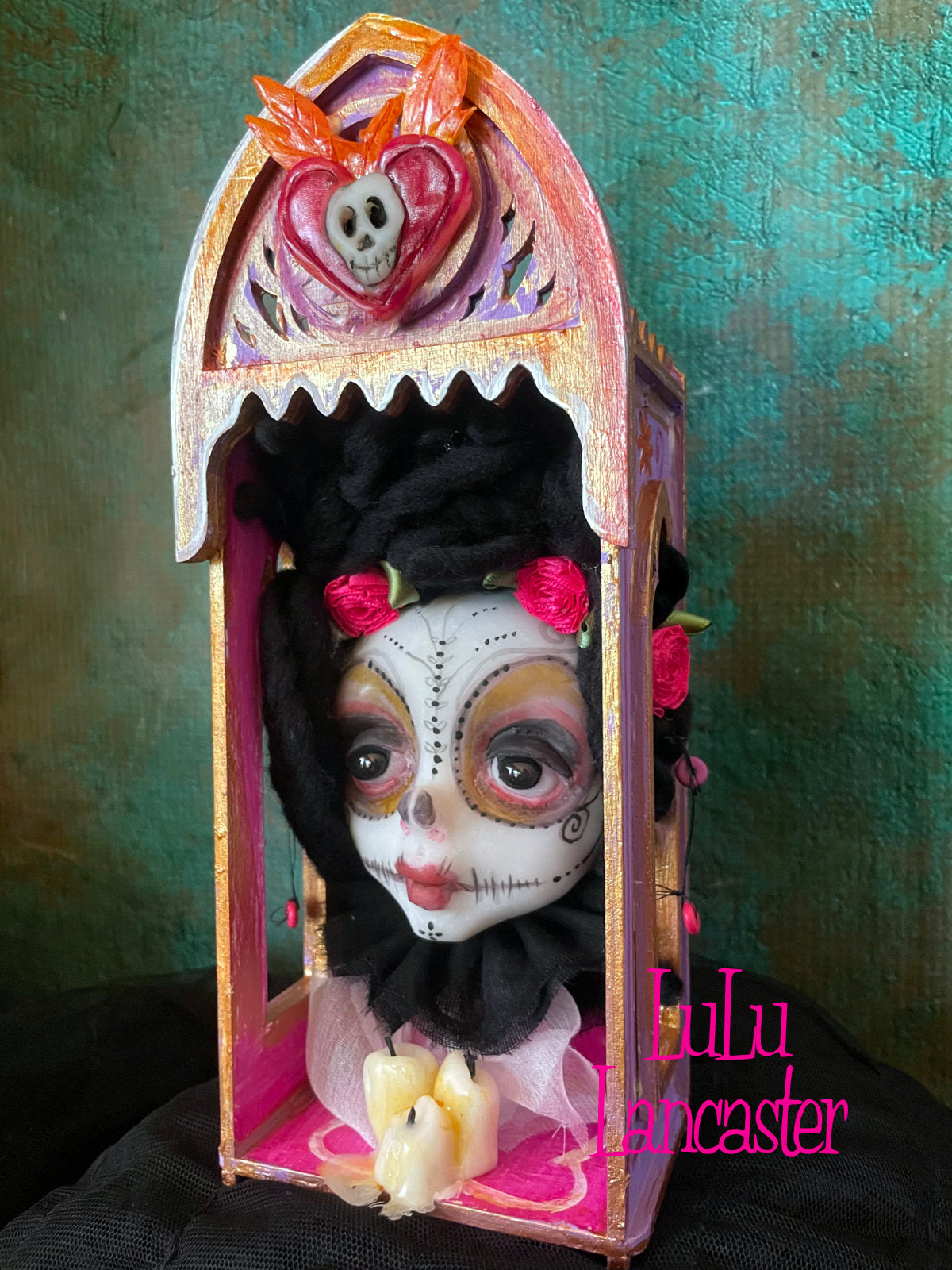 Querida day of the dead Nicho Original LuLu Lancaster Art Doll
