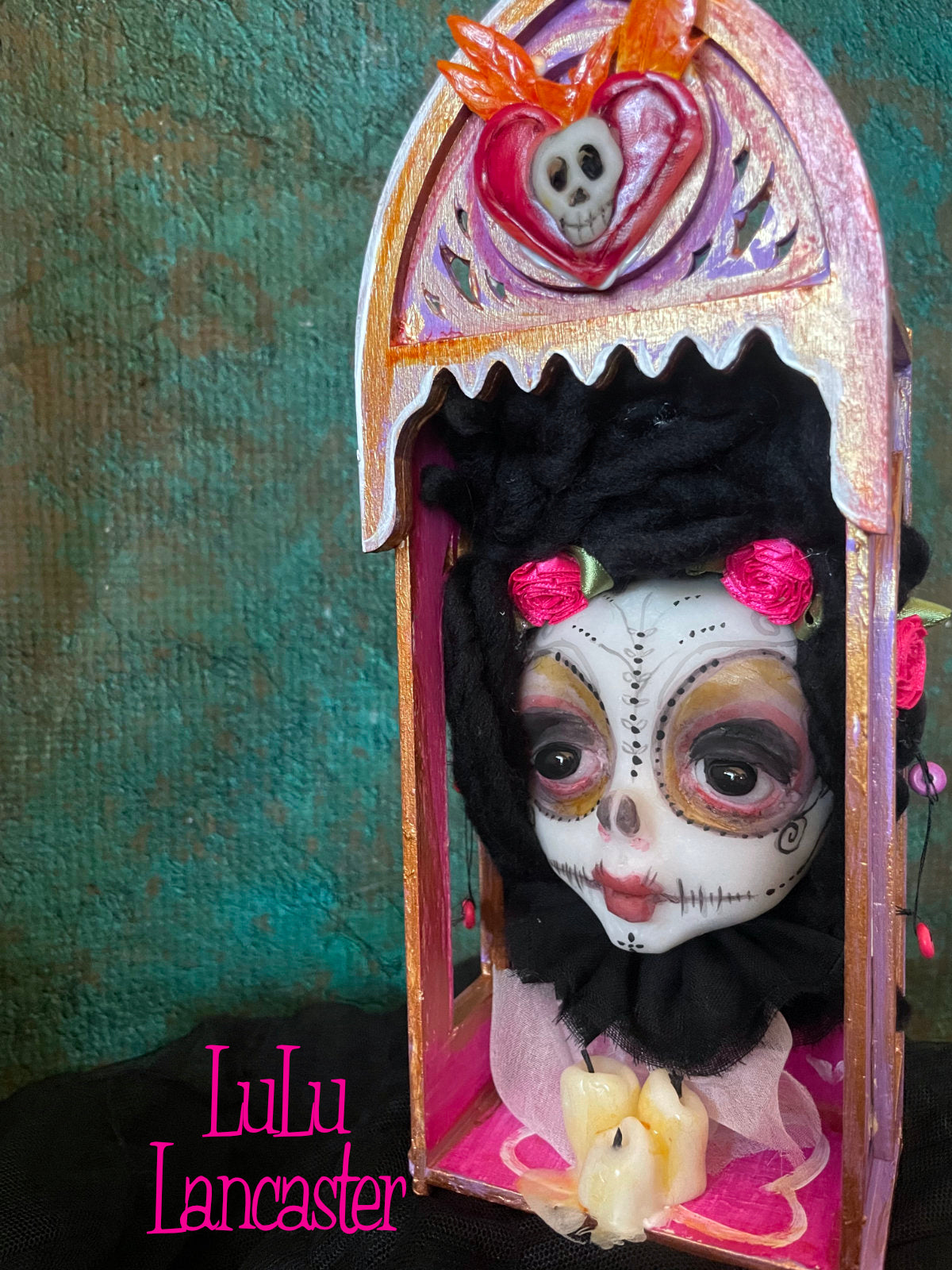 Querida day of the dead Nicho Original LuLu Lancaster Art Doll