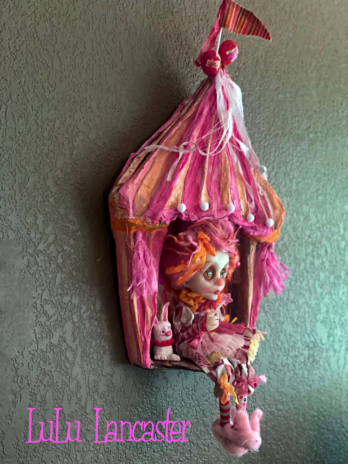 Trinket the Clown in her circus tent Halloween Original LuLu Lancaster Art Doll