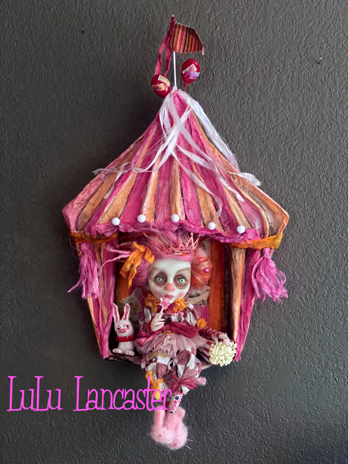 Trinket the Clown in her circus tent Halloween Original LuLu Lancaster Art Doll