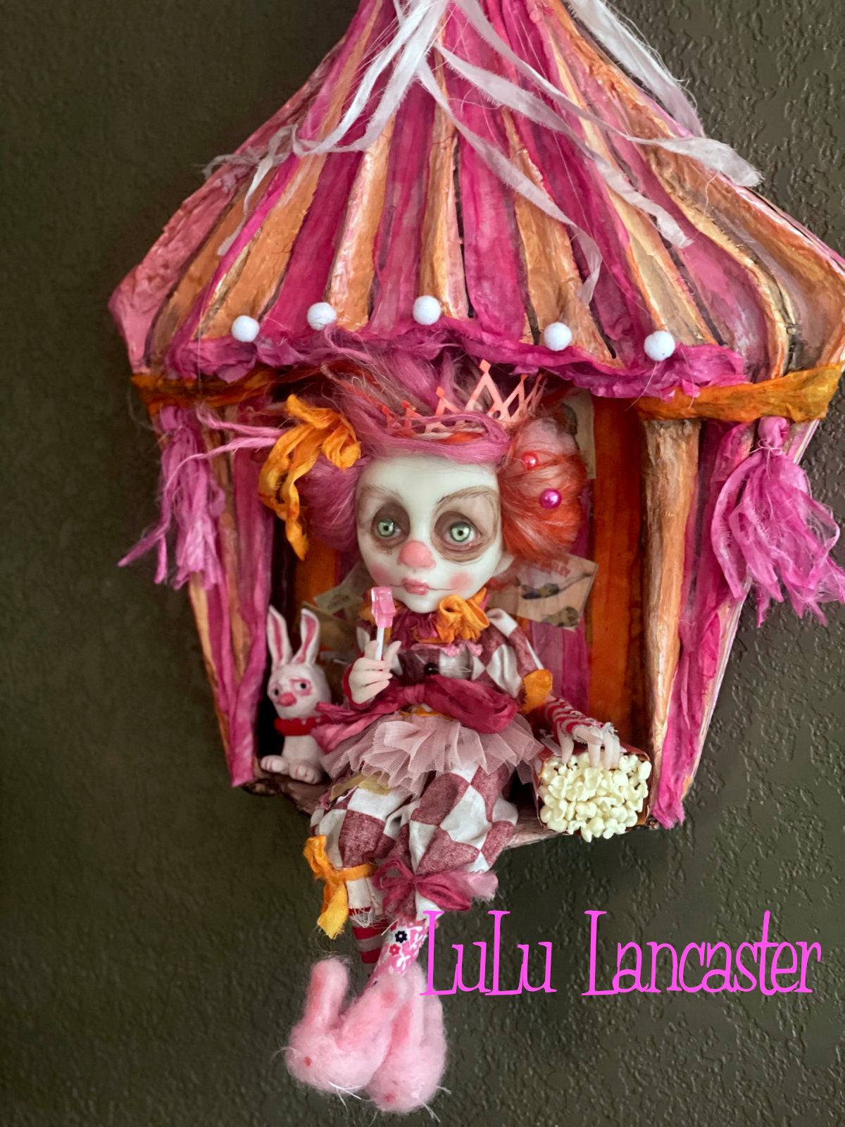 Trinket the Clown in her circus tent Halloween Original LuLu Lancaster Art Doll