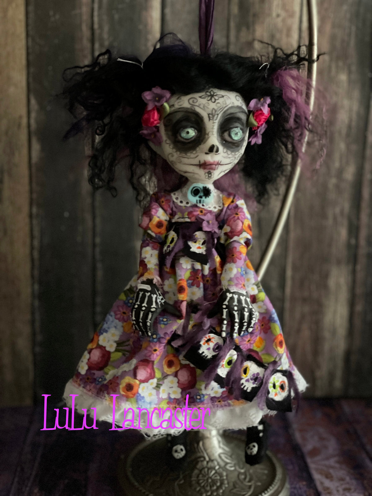 Violeta hanging Day of the dead Original LuLu Lancaster Halloween Art Doll