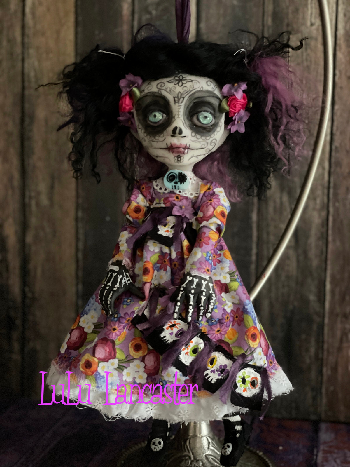 Violeta hanging Day of the dead Original LuLu Lancaster Halloween Art Doll