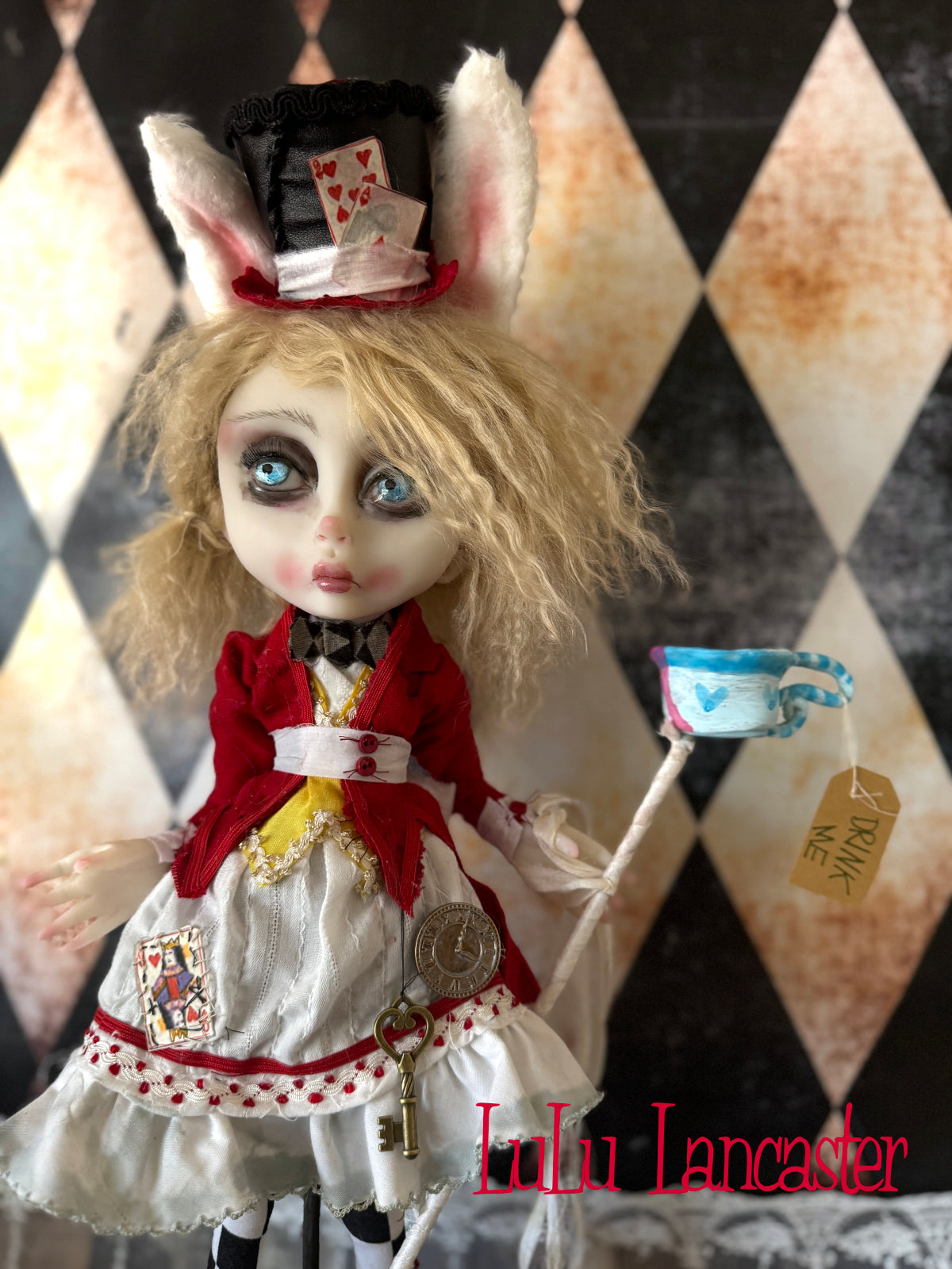 White Rabbit Alice Wonderland ~Original LuLu Lancaster Art Doll