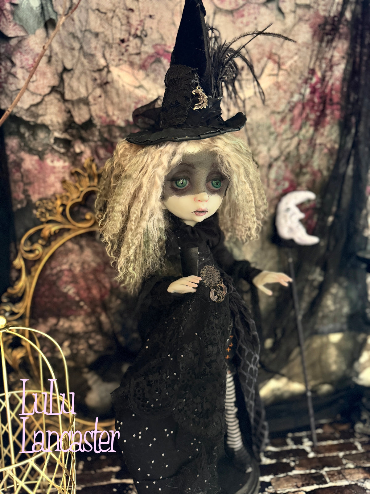 The Moonlit Veil Witch ~Original LuLu Lancaster Art Doll