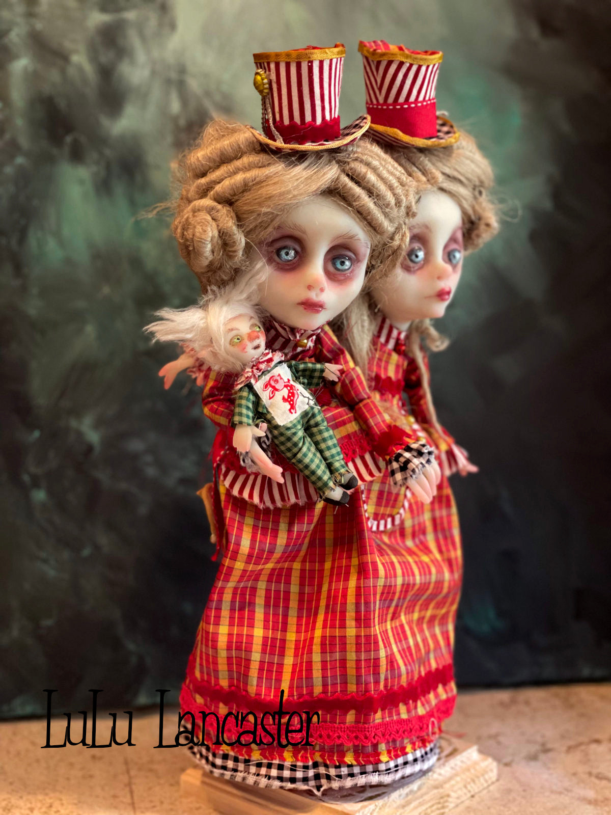 BelleStarre Conjoined Twins Holiday Original LuLu Lancaster Art Dolls