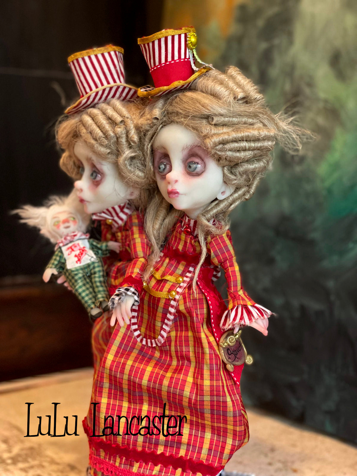 BelleStarre Conjoined Twins Holiday Original LuLu Lancaster Art Dolls