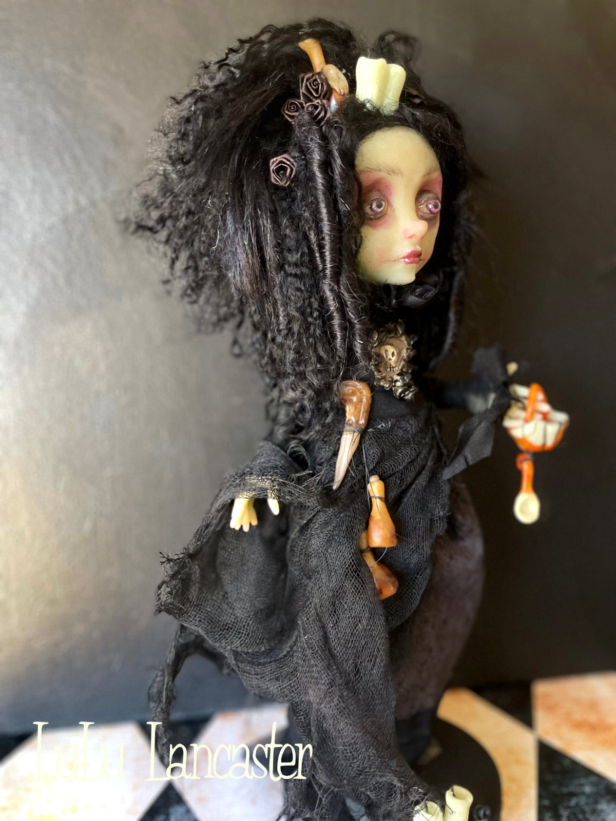GlowSpire Witch Glow in the dark Original LuLu Lancaster Art Doll