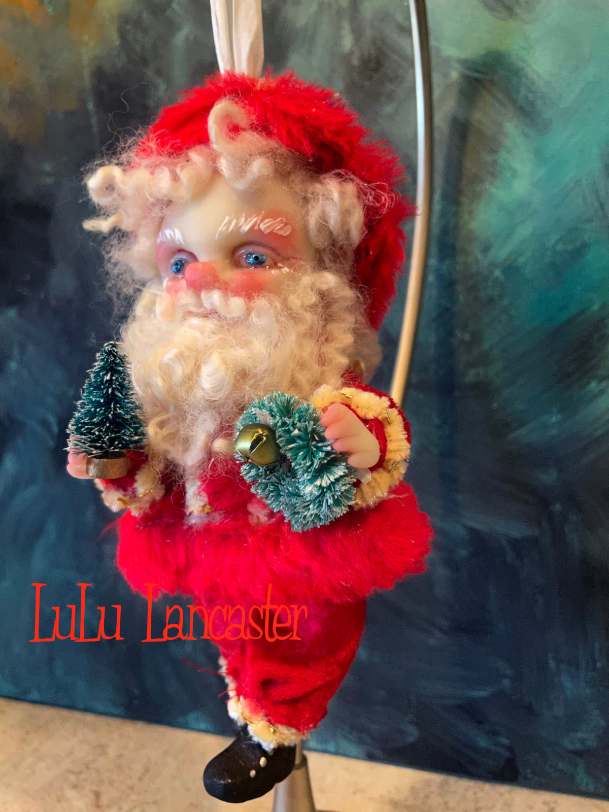 Babbo Mini Christmas hanging Santa Original LuLu Lancaster Art Doll