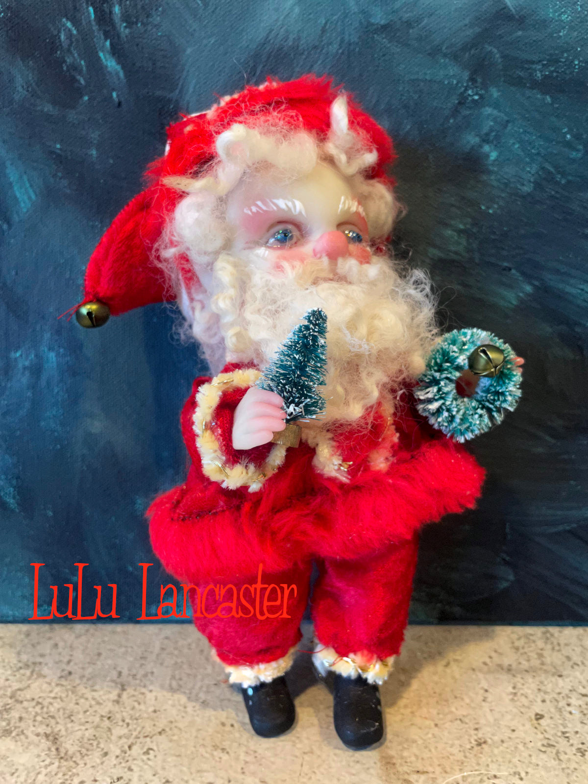 Babbo Mini Christmas hanging Santa Original LuLu Lancaster Art Doll