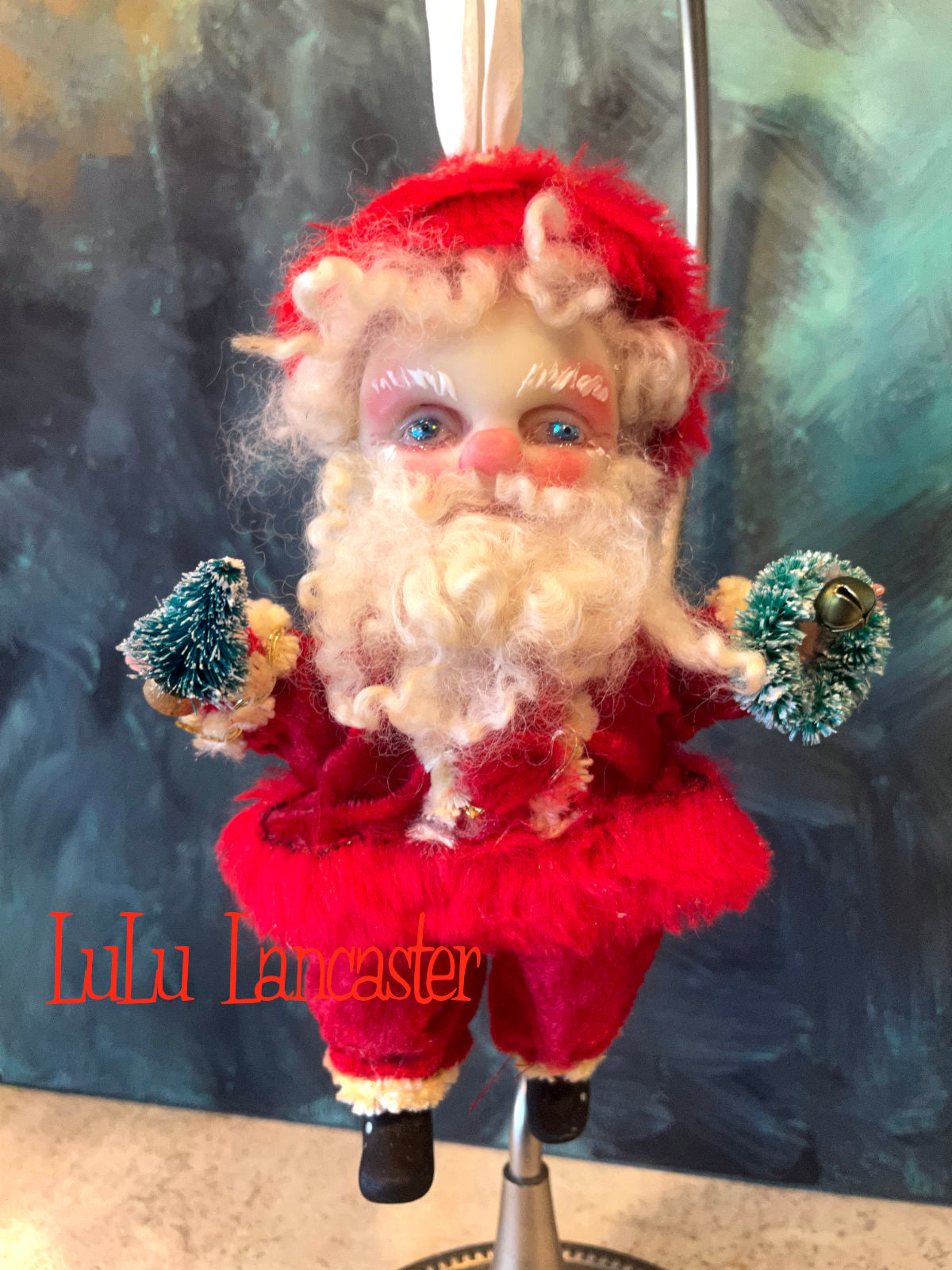 Babbo Mini Christmas hanging Santa Original LuLu Lancaster Art Doll