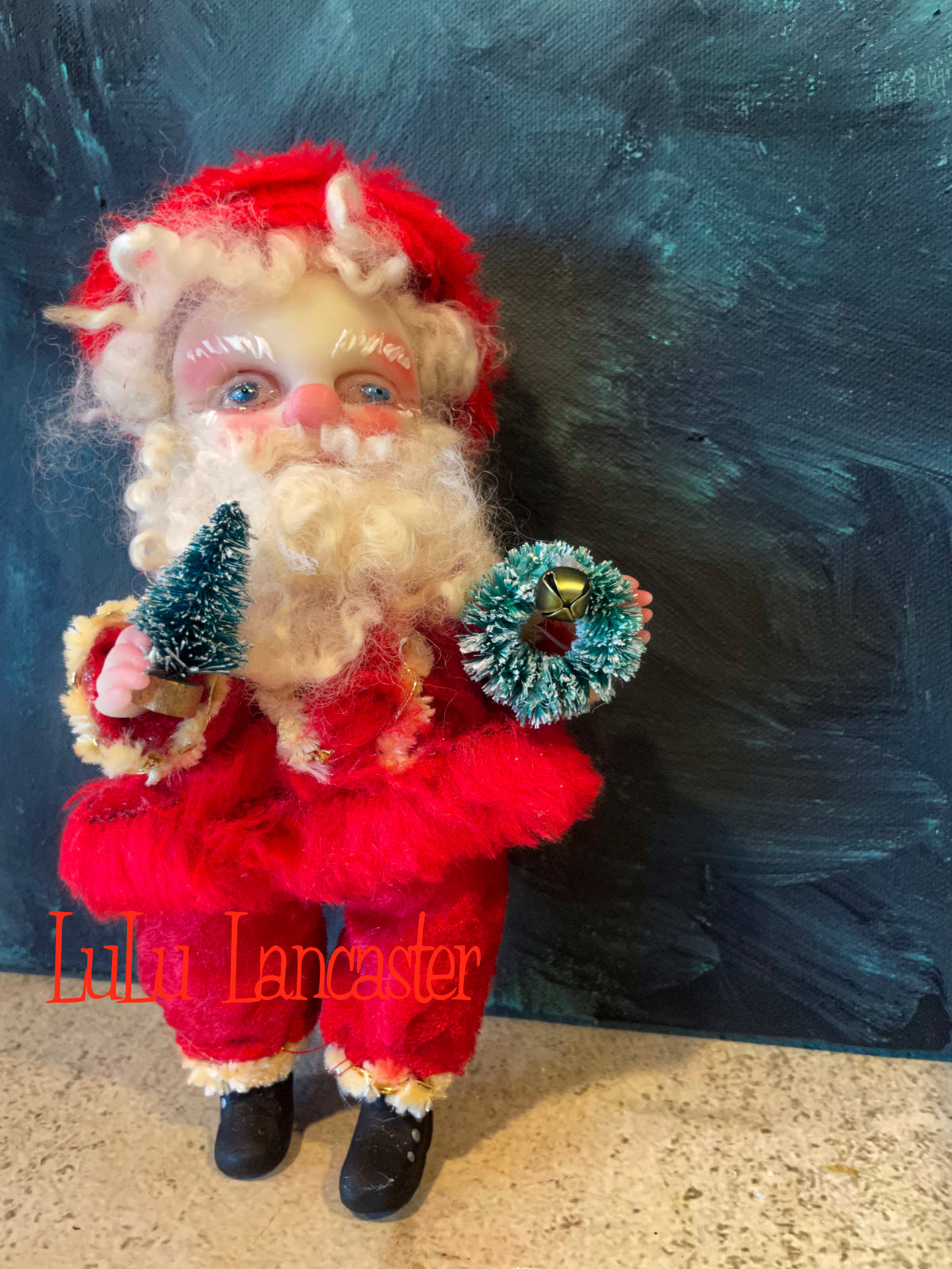 Babbo Mini Christmas hanging Santa Original LuLu Lancaster Art Doll