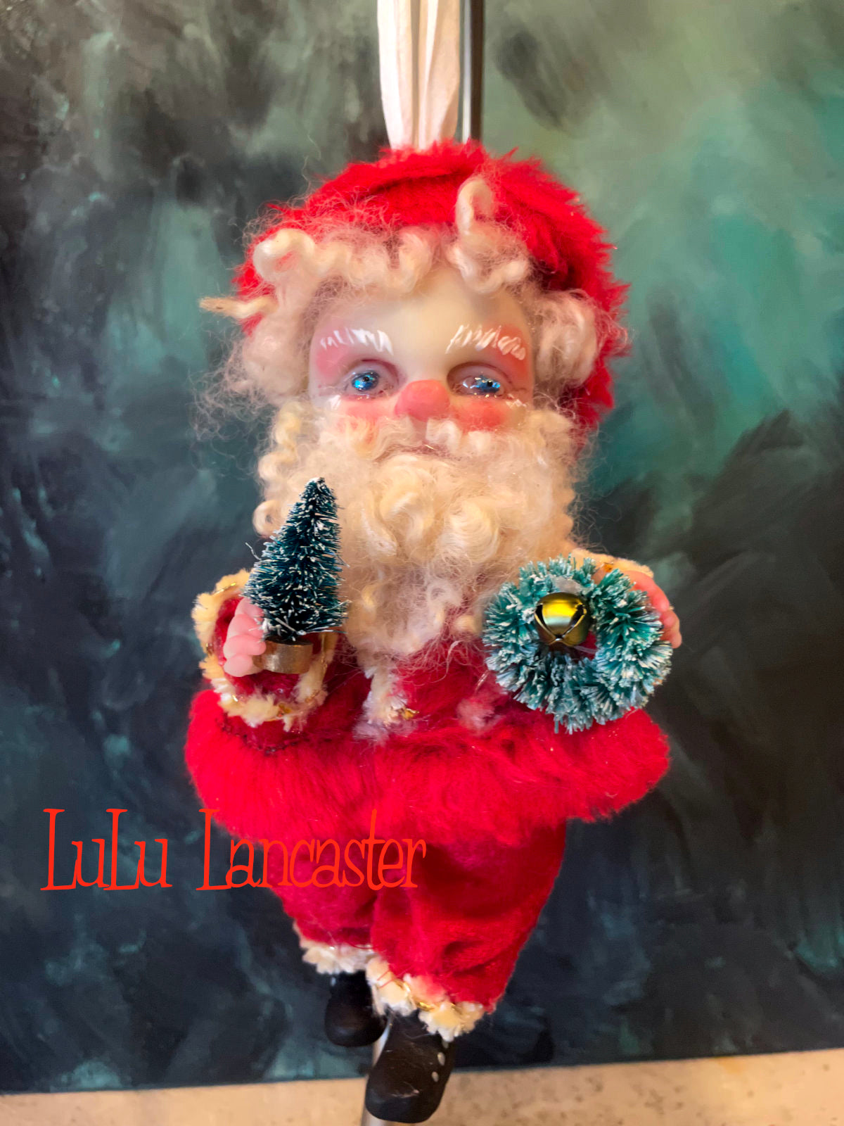 Babbo Mini Christmas hanging Santa Original LuLu Lancaster Art Doll
