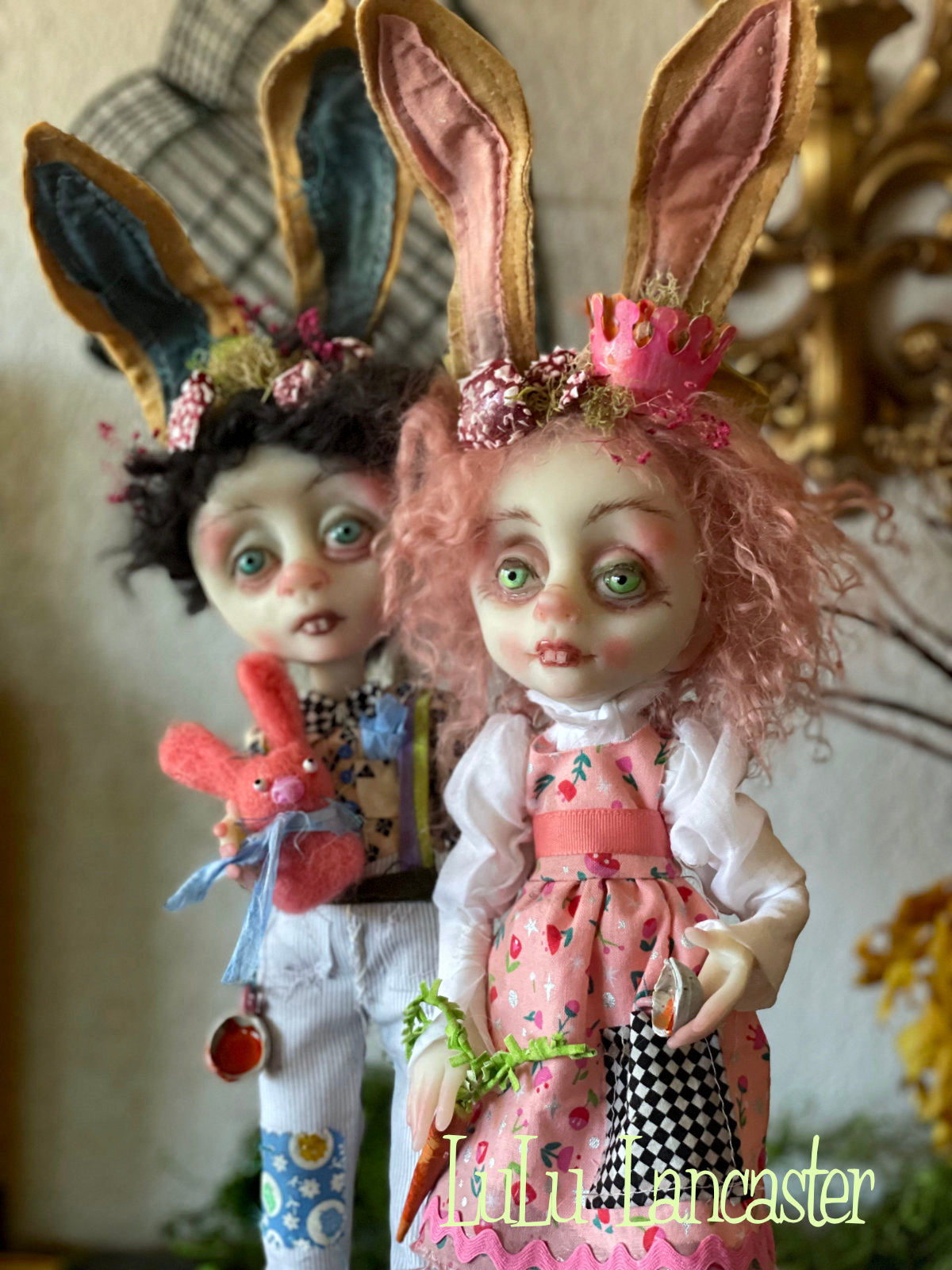Danvers and Chantenay Rabbits Original LuLu Lancaster Art Doll
