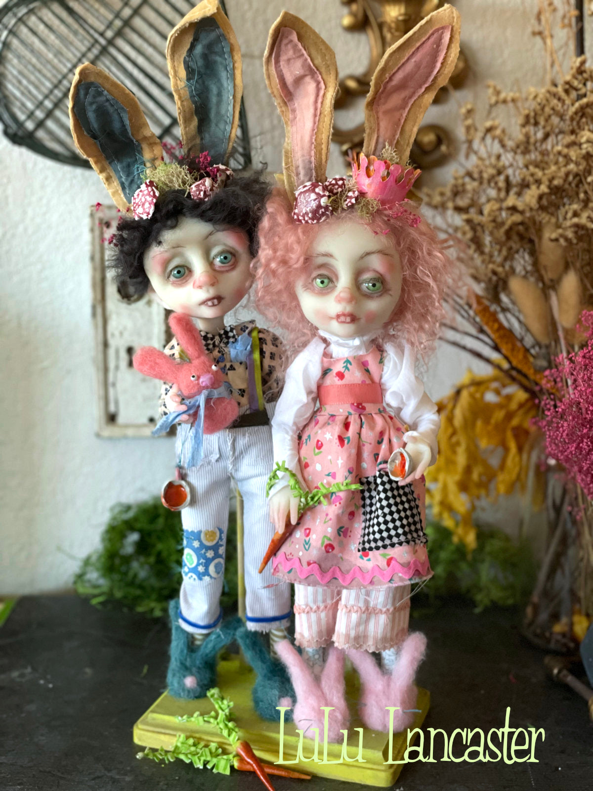 Danvers and Chantenay Rabbits Original LuLu Lancaster Art Doll