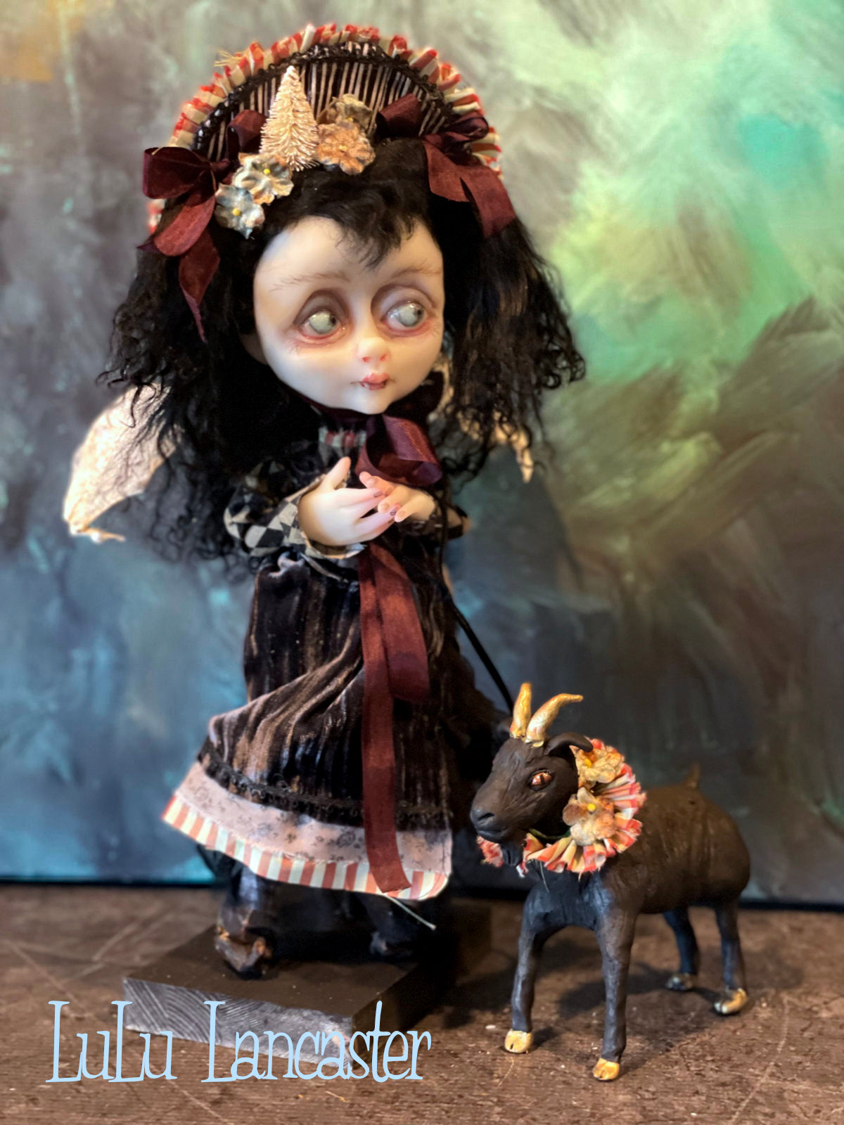 Ember and Phil Dark Christmas Vampire Holiday Original LuLu Lancaster Art Doll