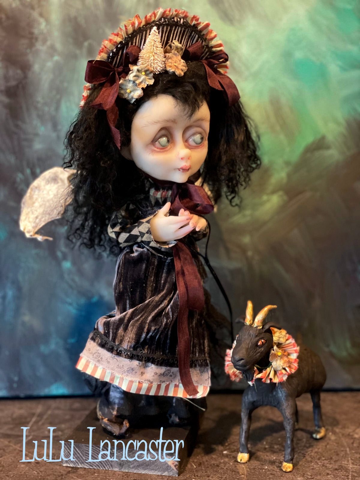 Ember and Phil Dark Christmas Vampire Holiday Original LuLu Lancaster Art Doll