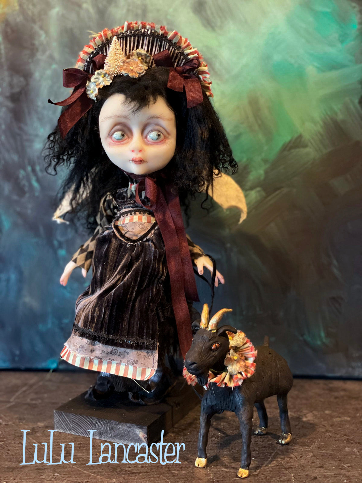Ember and Phil Dark Christmas Vampire Holiday Original LuLu Lancaster Art Doll