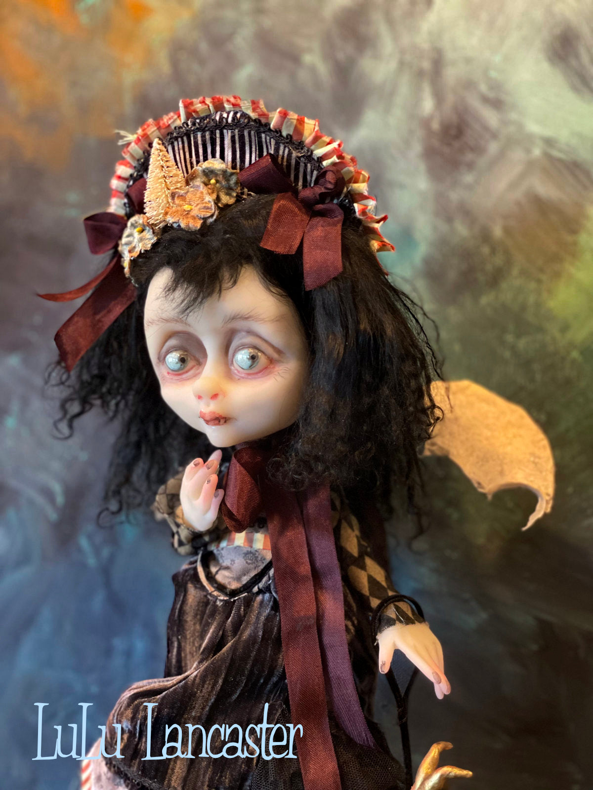 Ember and Phil Dark Christmas Vampire Holiday Original LuLu Lancaster Art Doll