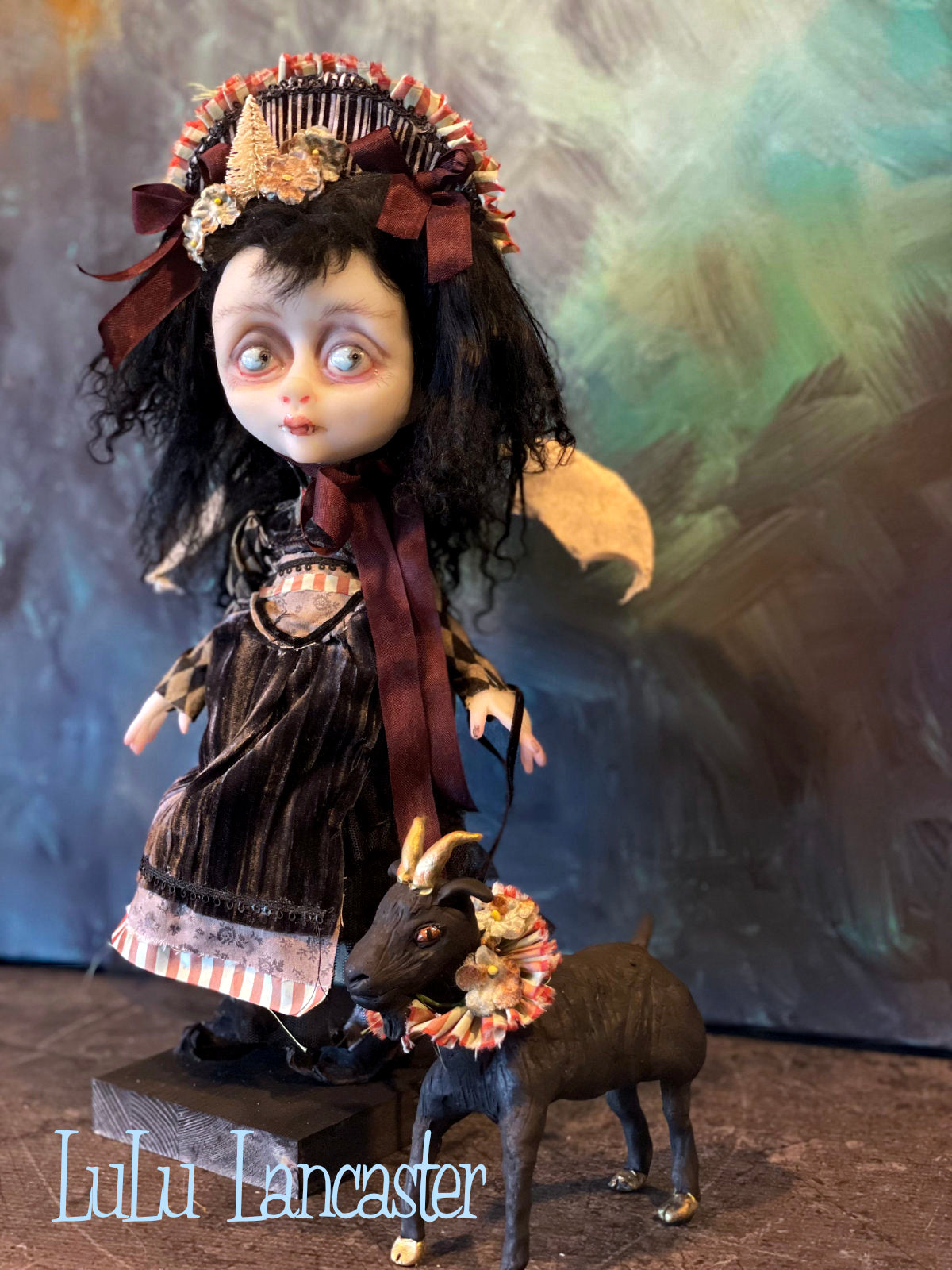 Ember and Phil Dark Christmas Vampire Holiday Original LuLu Lancaster Art Doll