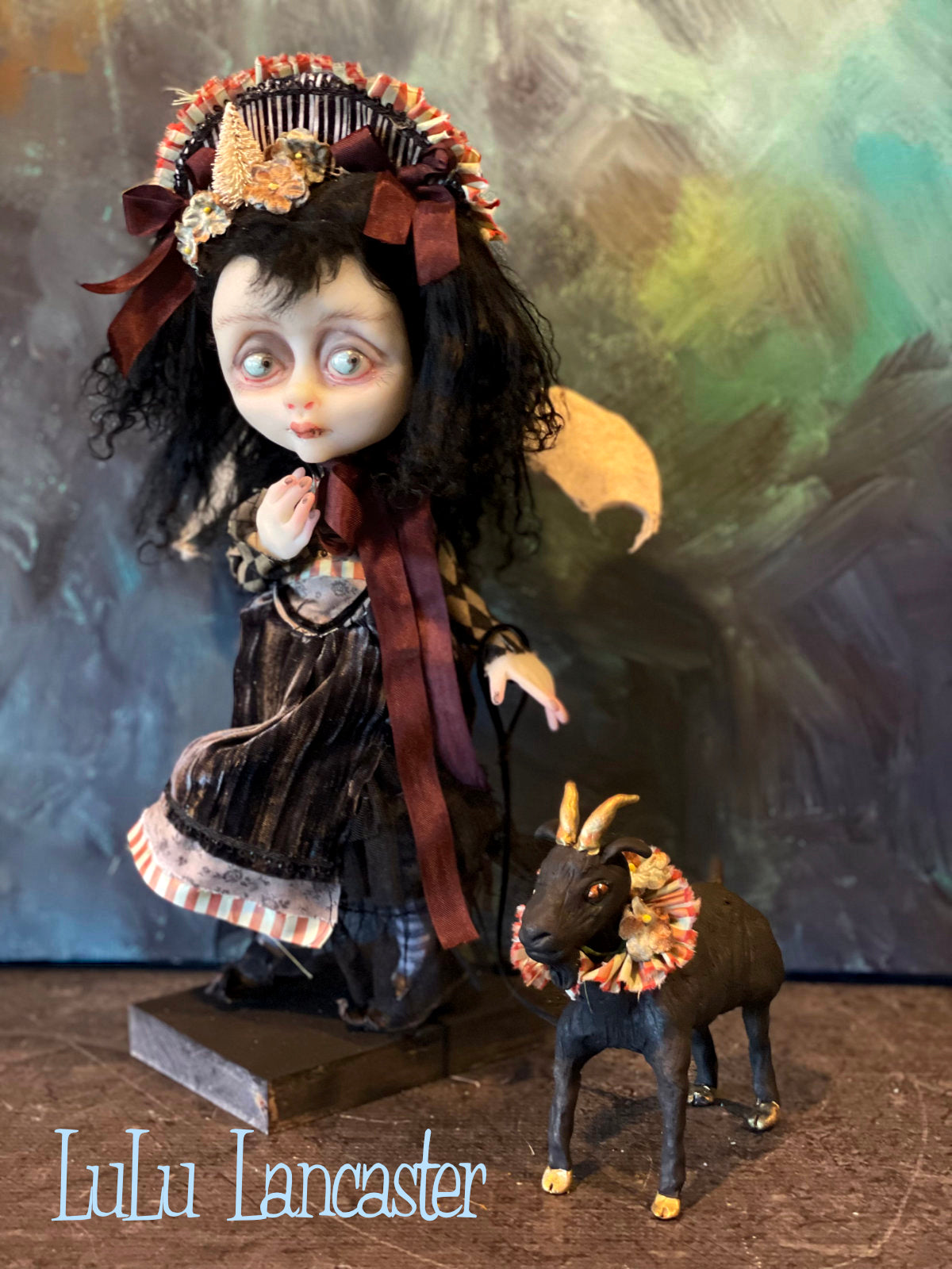 Ember and Phil Dark Christmas Vampire Holiday Original LuLu Lancaster Art Doll