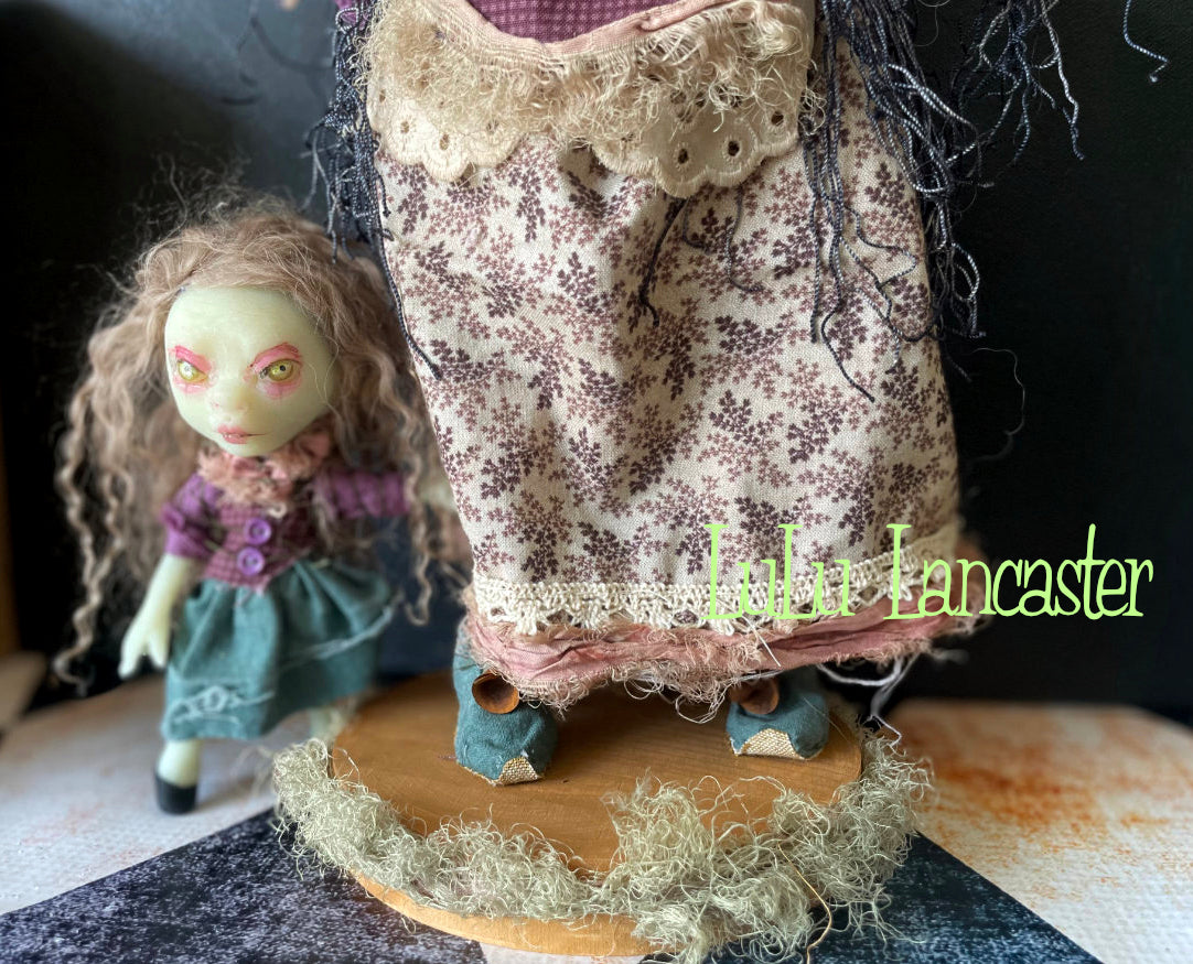 Fern and Fen Hedge witches Glow in the dark Original LuLu Lancaster Art Doll
