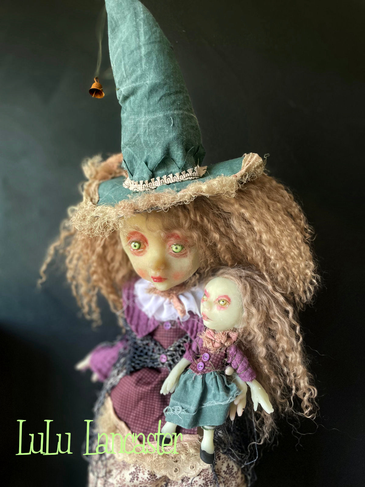 Fern and Fen Hedge witches Glow in the dark Original LuLu Lancaster Art Doll