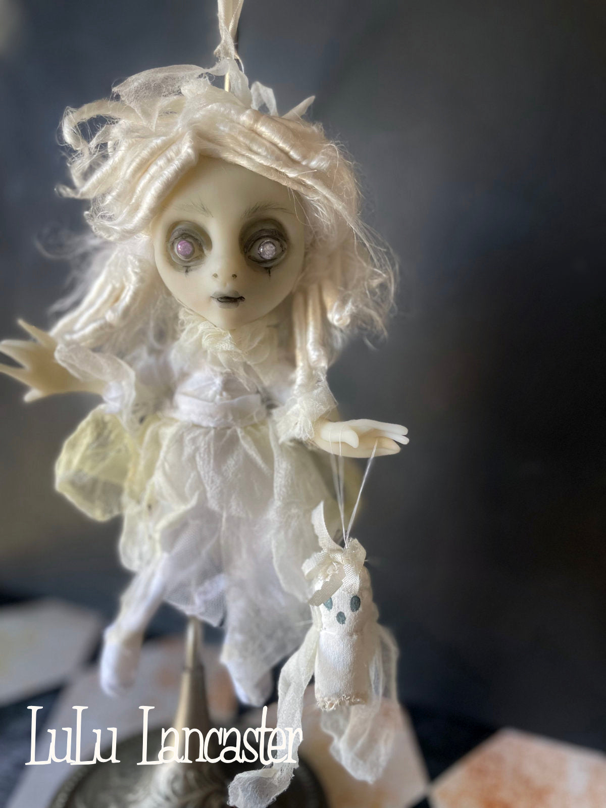 Mini hanging Ghostie Bea Original LuLu Lancaster Art Doll