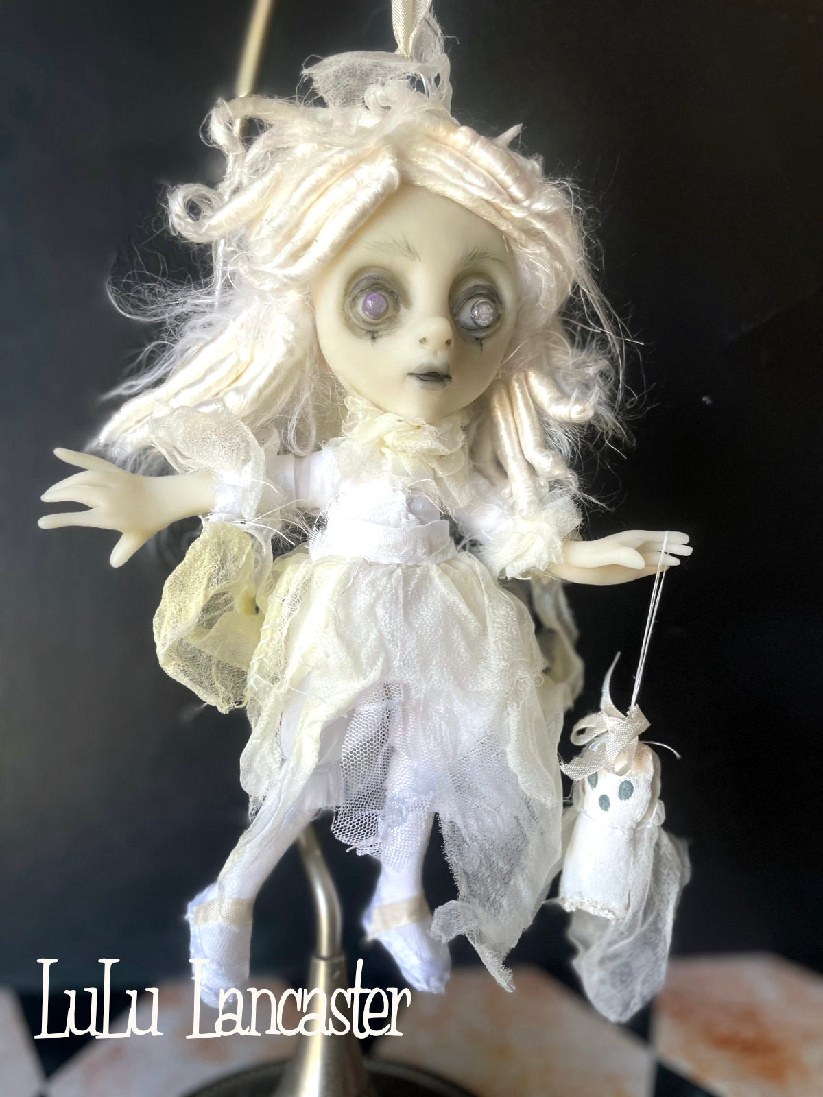 Mini hanging Ghostie Bea Original LuLu Lancaster Art Doll