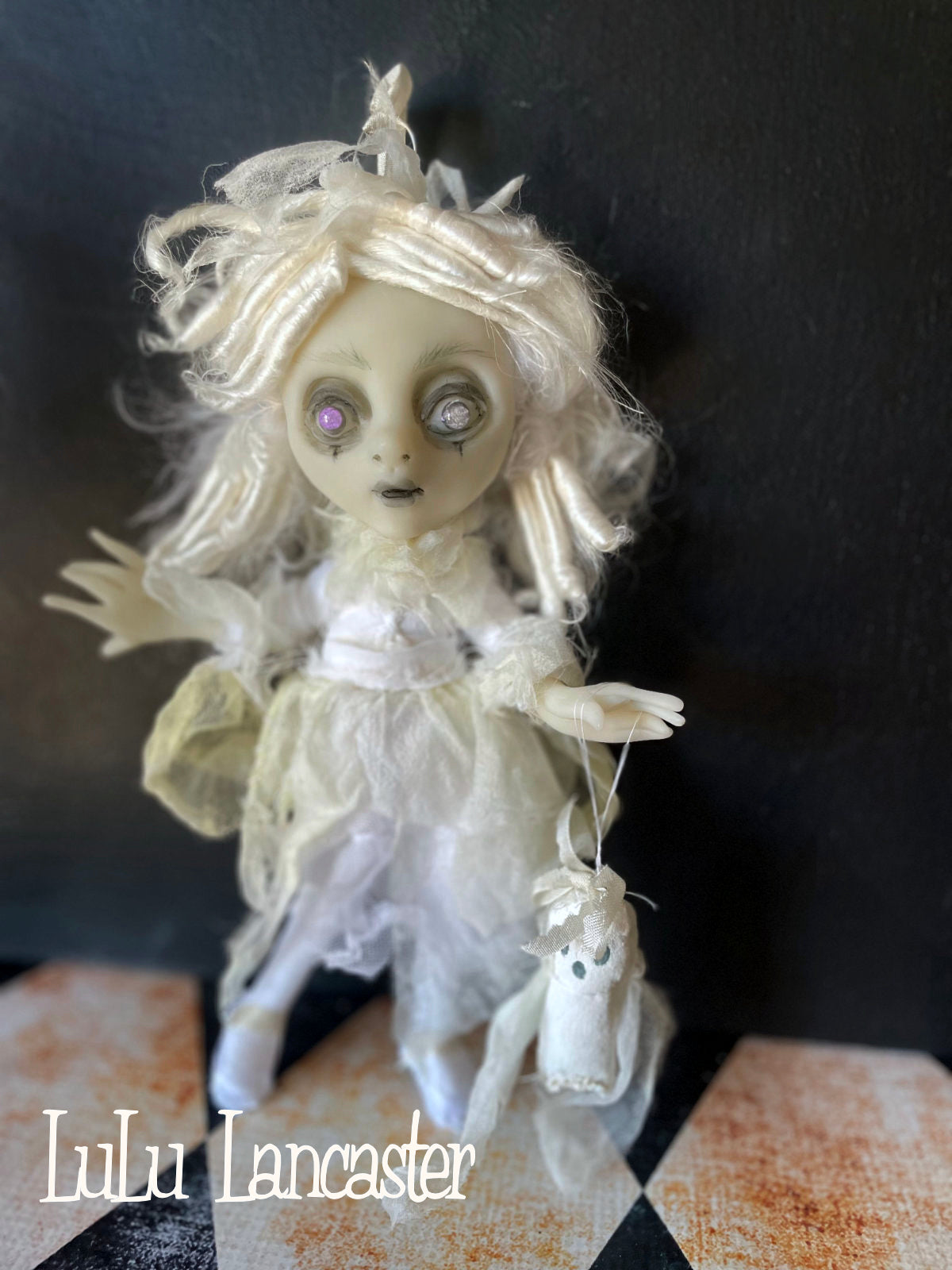 Mini hanging Ghostie Bea Original LuLu Lancaster Art Doll