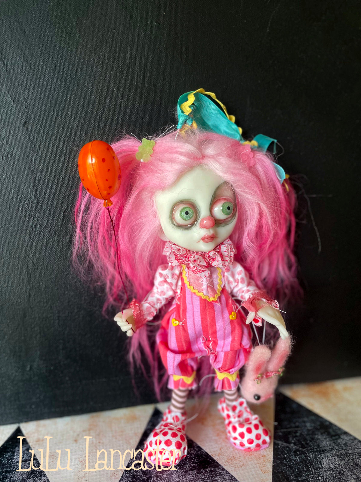 JoPoP clown Mini hanging Original LuLu Lancaster Art Doll