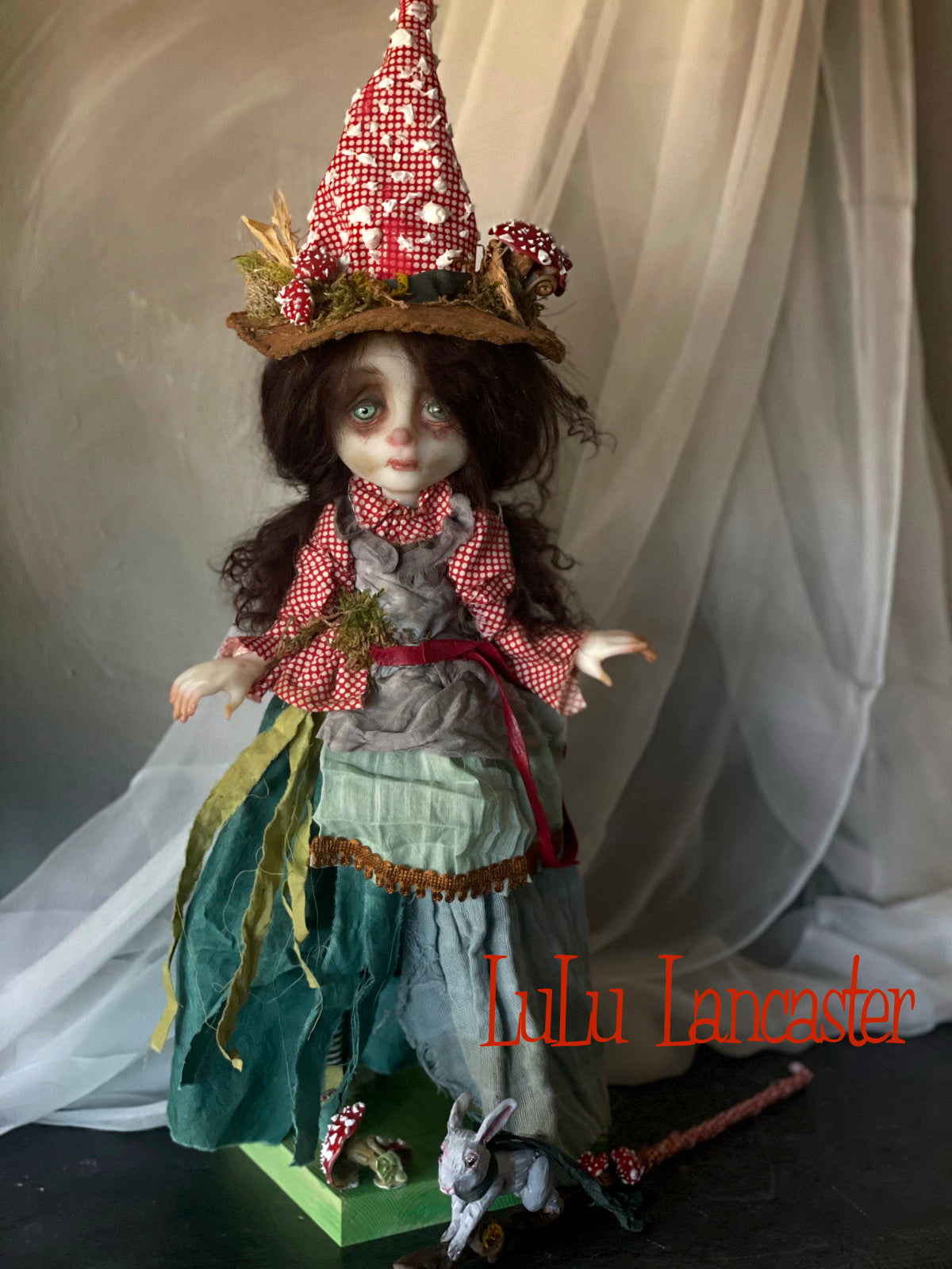 Kimber The Mushroom Forager Witch Original LuLu Lancaster Art Doll