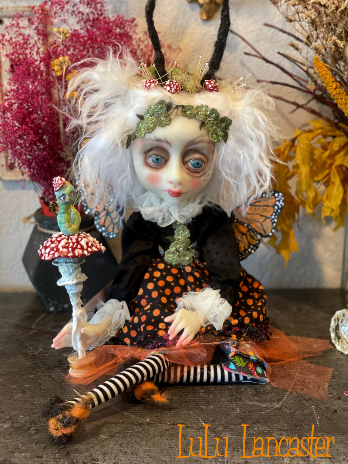 Mavis the Monarch Butterfly fairy Original LuLu Lancaster Art Doll