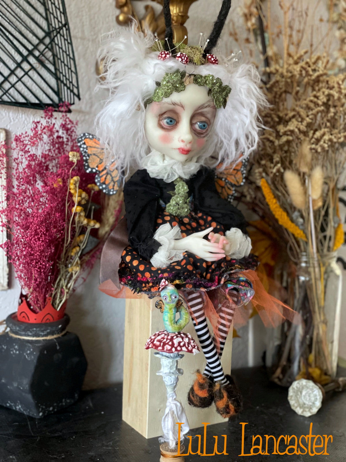 Mavis the Monarch Butterfly fairy Original LuLu Lancaster Art Doll