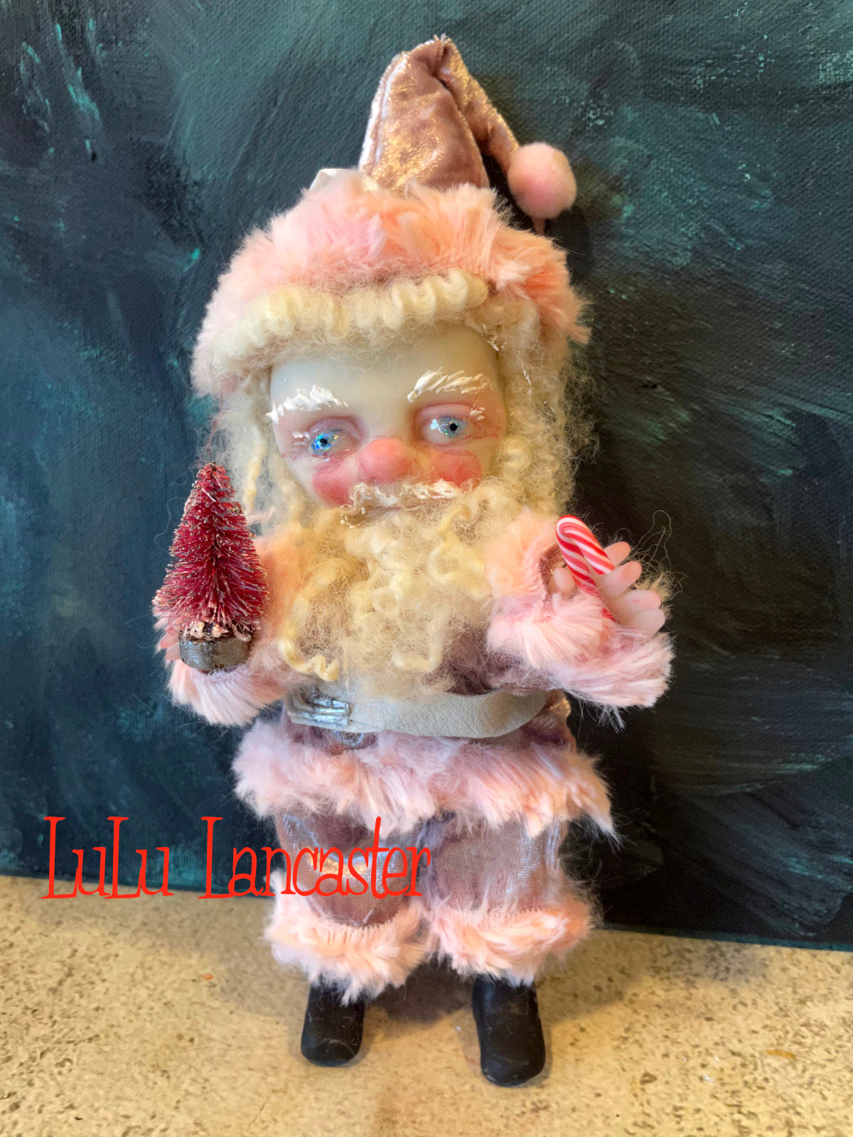Nick Mini Christmas hanging Santa Original LuLu Lancaster Art Doll
