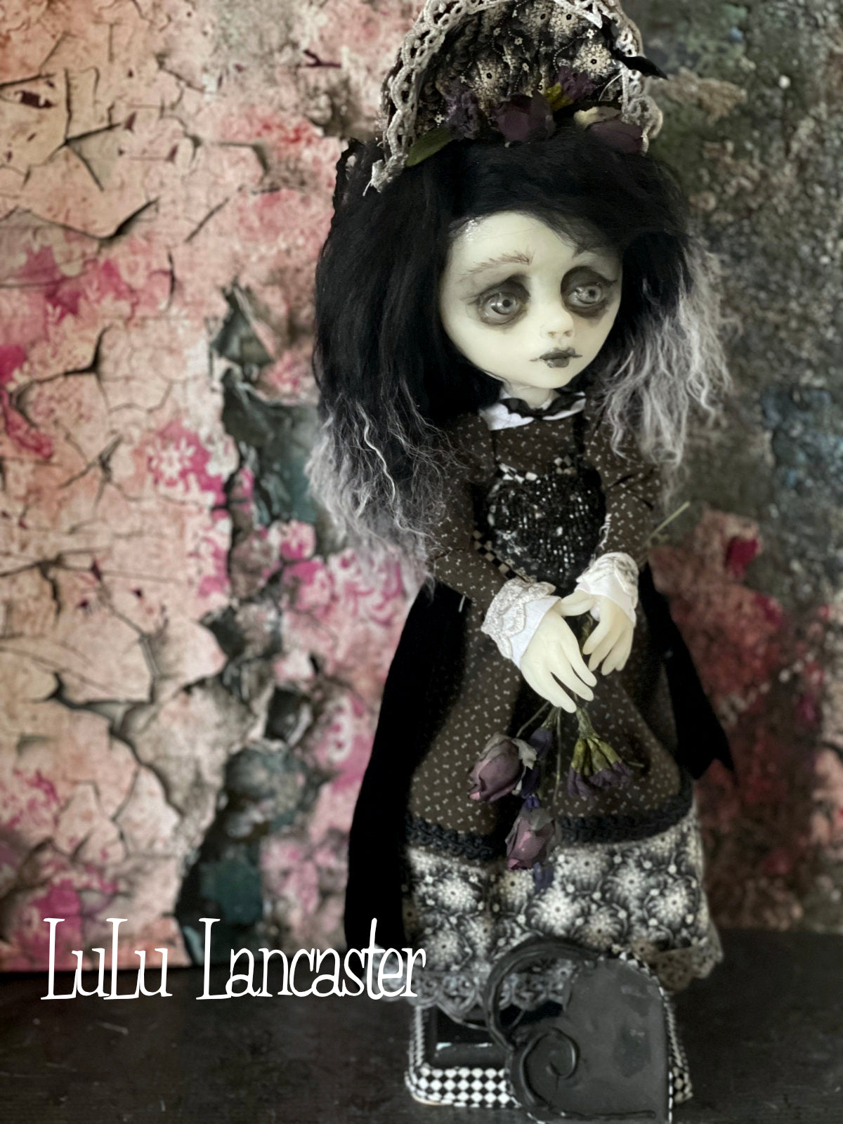 Sandrine Dark Heart Goth Valentine Original LuLu Lancaster Art Doll