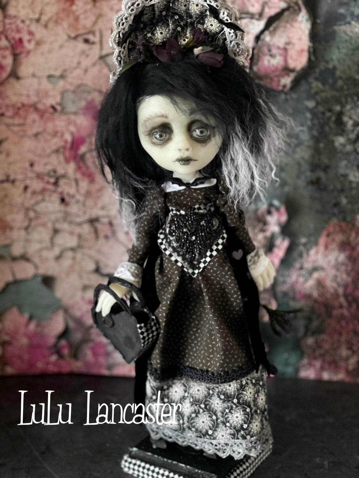 Sandrine Dark Heart Goth Valentine Original LuLu Lancaster Art Doll
