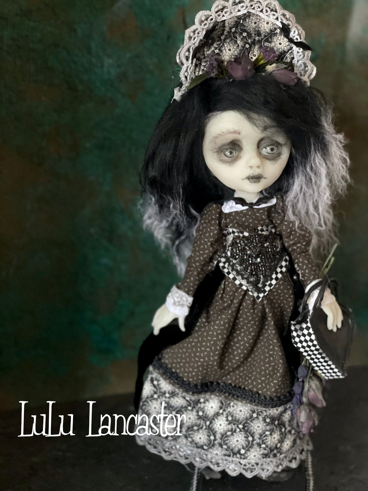Sandrine Dark Heart Goth Valentine Original LuLu Lancaster Art Doll