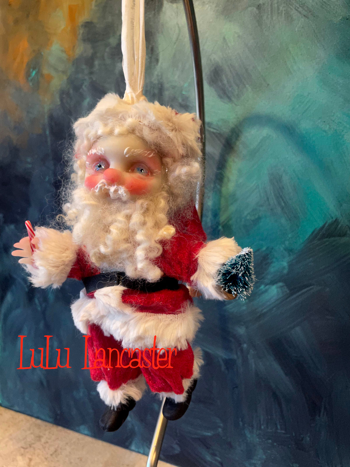 Santa Mini Christmas hanging Santa Original LuLu Lancaster Art Doll