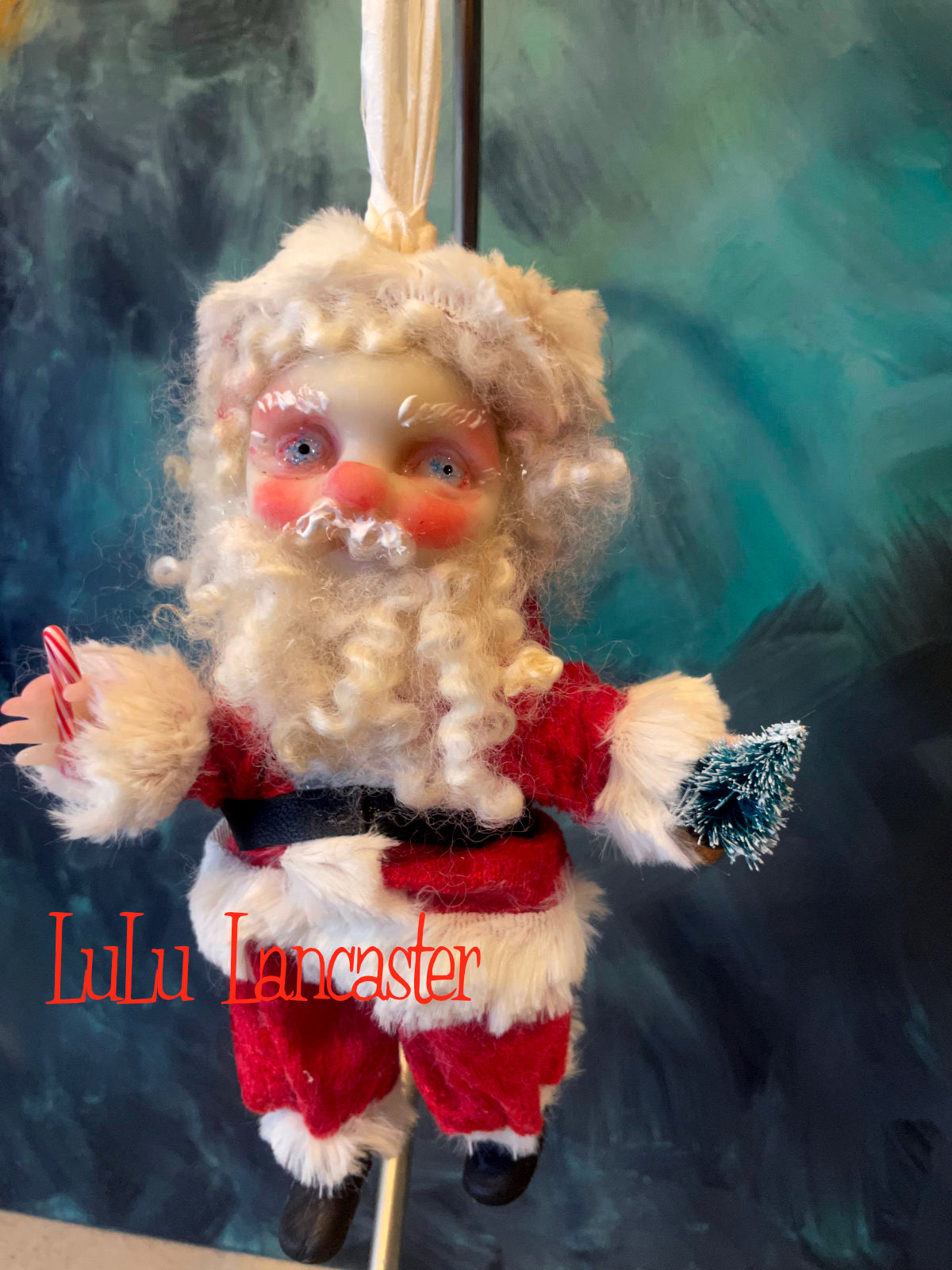 Santa Mini Christmas hanging Santa Original LuLu Lancaster Art Doll