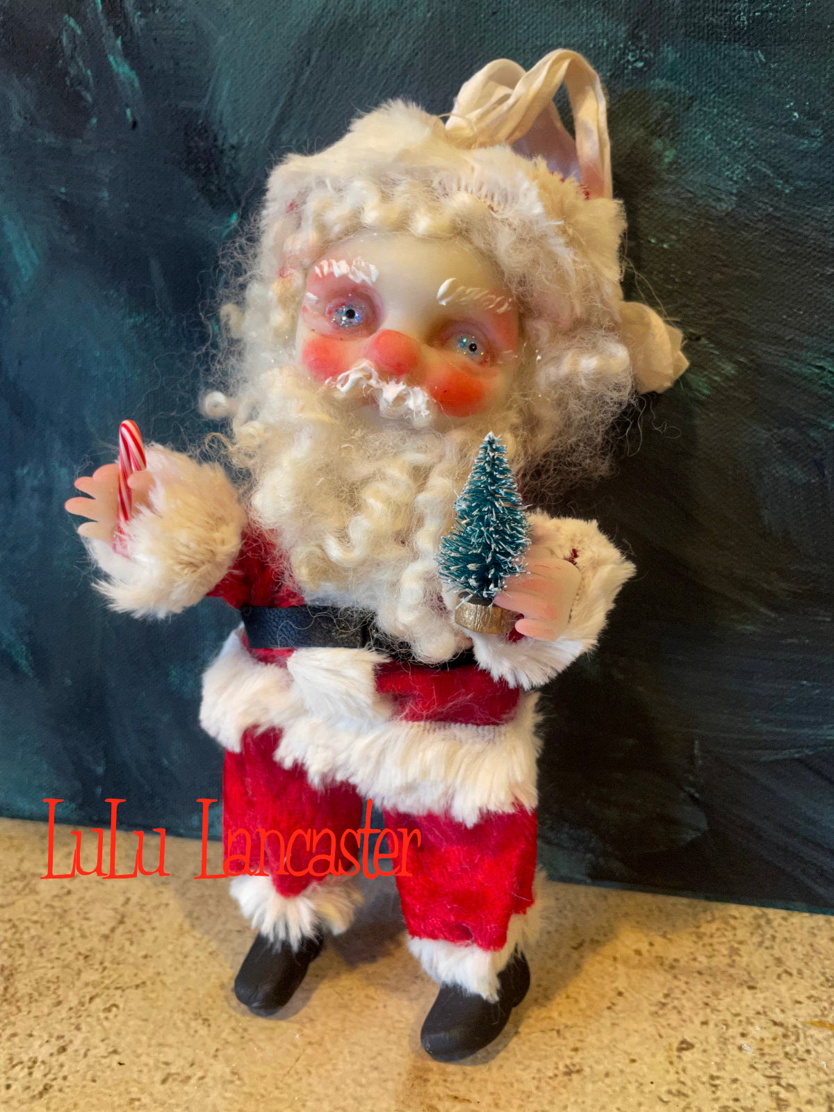 Santa Mini Christmas hanging Santa Original LuLu Lancaster Art Doll