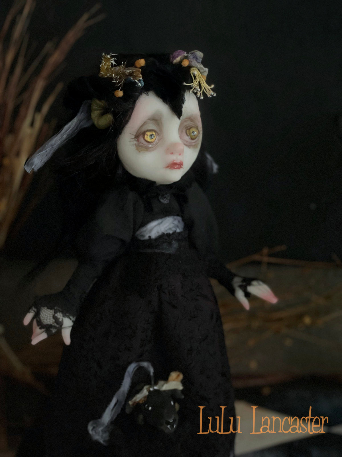 Baizelle the Ram Witch Original LuLu Lancaster Halloween Art Doll