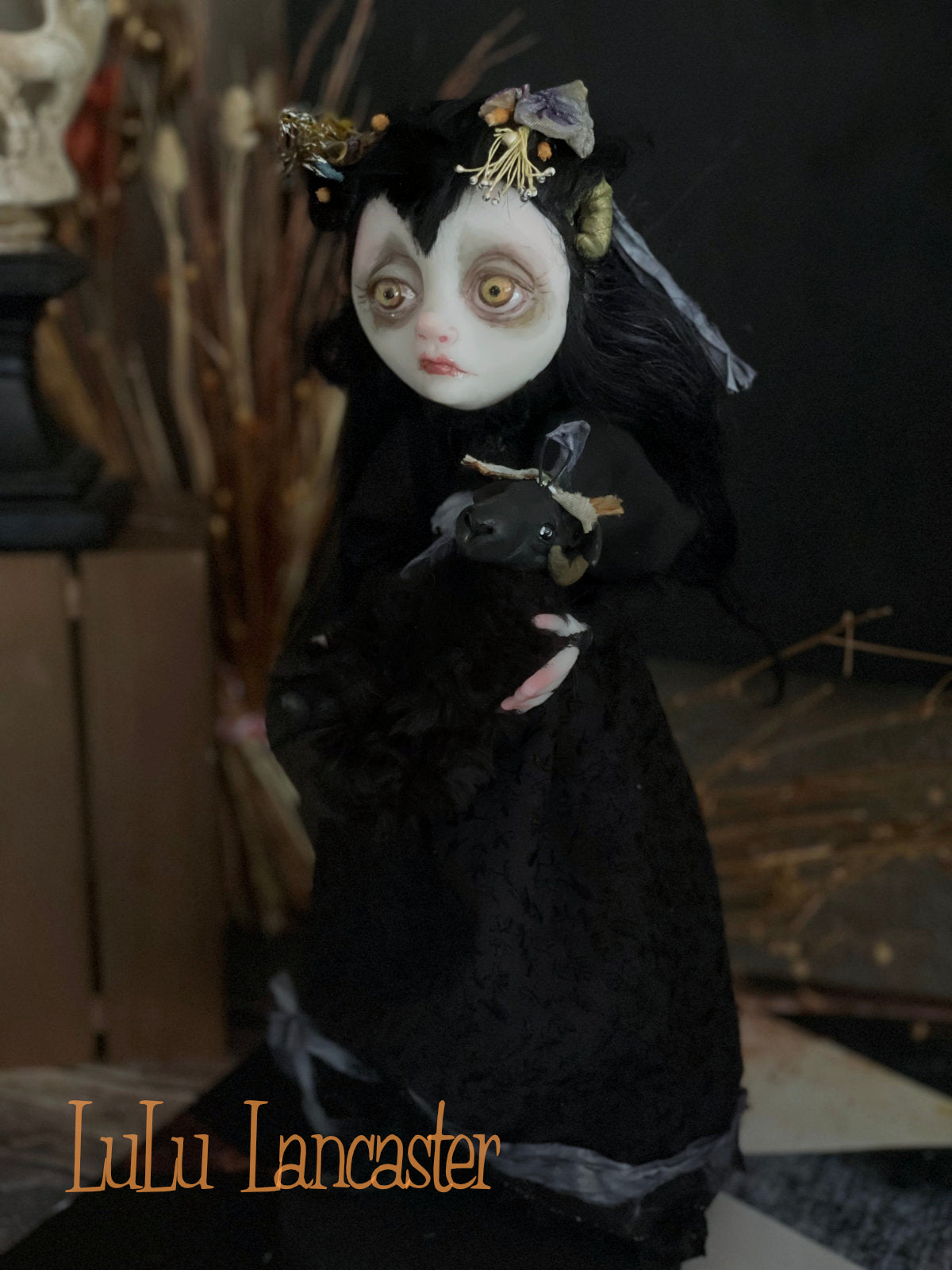 Baizelle the Ram Witch Original LuLu Lancaster Halloween Art Doll